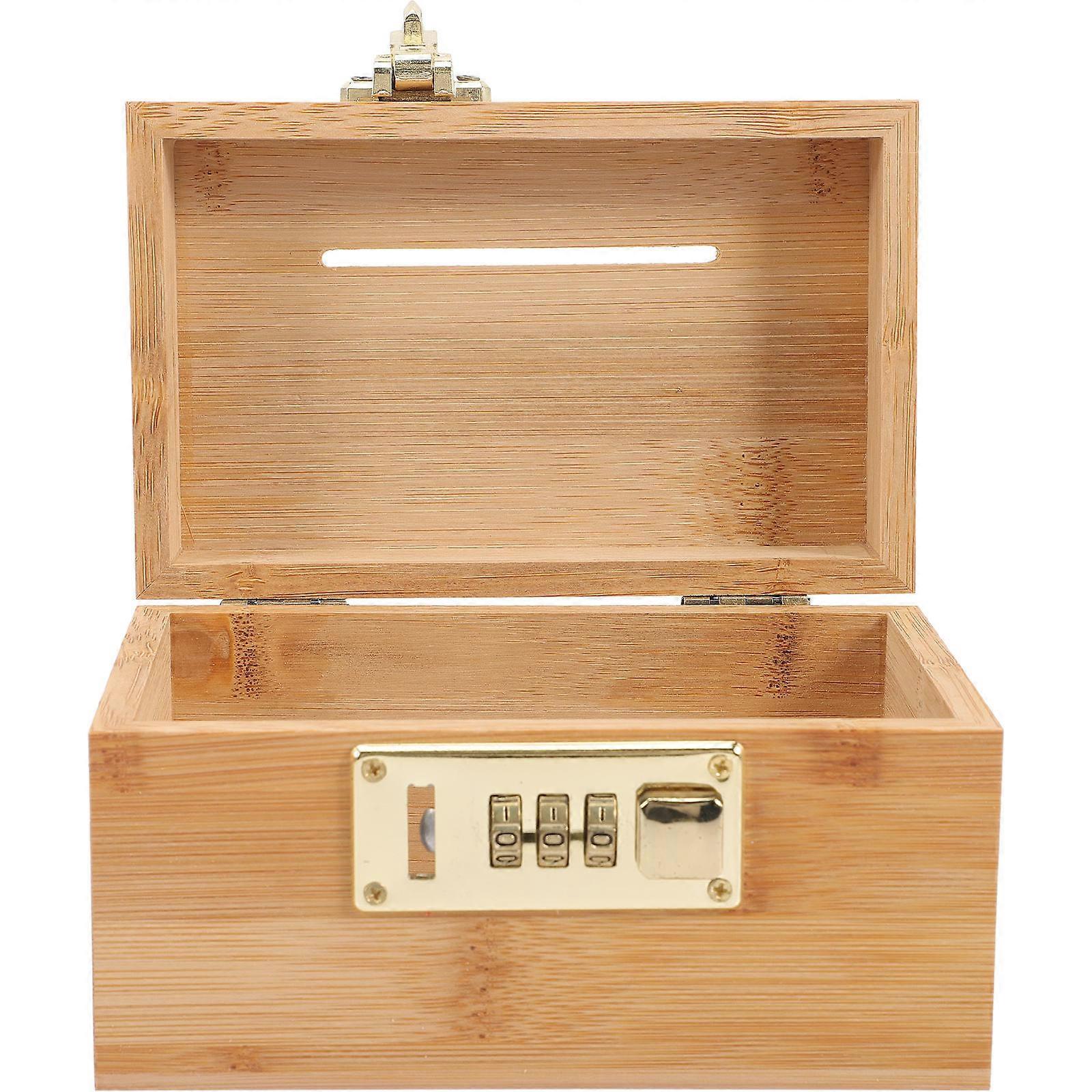 Retro Bamboo Treasure Chest Box for Storage Use 2Pcs Khaki Vintage Look