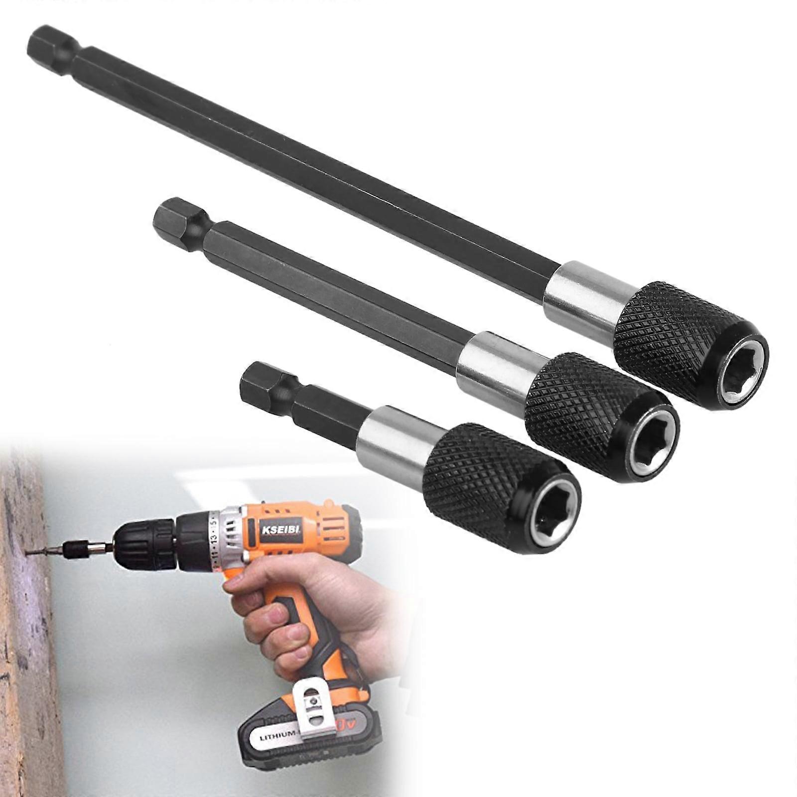3pcs Magnetic Drill Bit Extensions,1/4" Hex Shank Quick Release Screwdriver Bit Holders, Magnetic Drill Bit Extension Adapters for Impact Driver