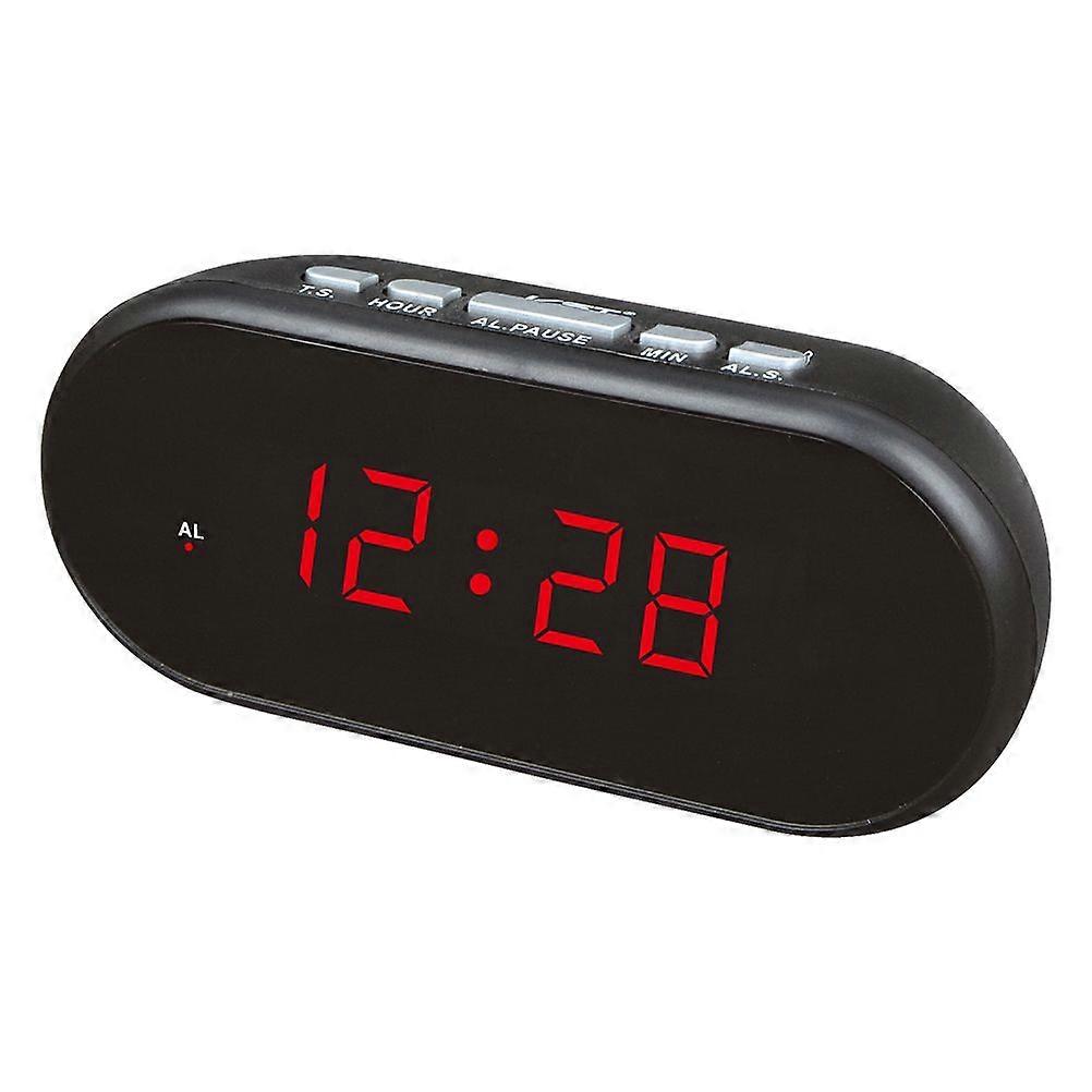 USB Creative LED Alarm Clock Plastic Clock Multi-Function Digital Alarm Clock for Home School (Red)
