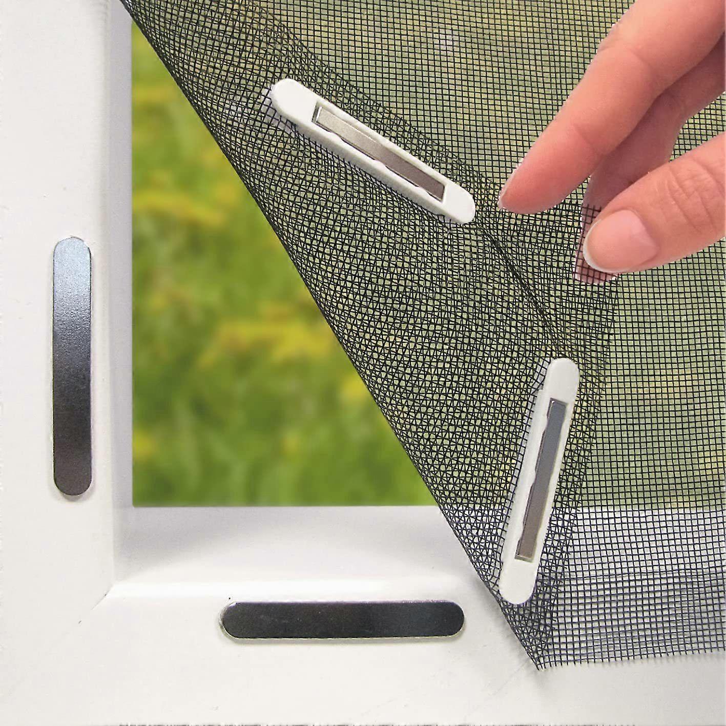 3PCS Window Fly Screen with Magnetic Fastening Can Be Trimmed Separately to 150X130cm Mosquitoes Net