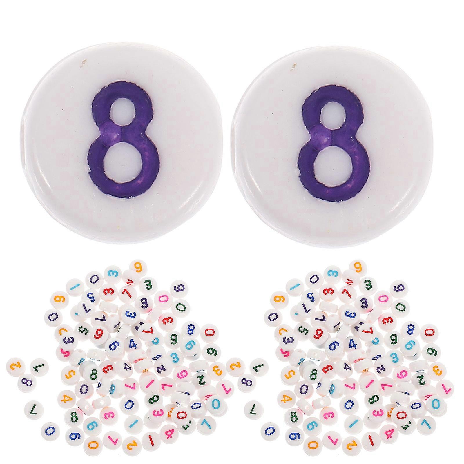 Assorted Color Number Beads For Craft Making 200 Pcs Handmade Jewelry Accessories Delicate Acrylic Beads