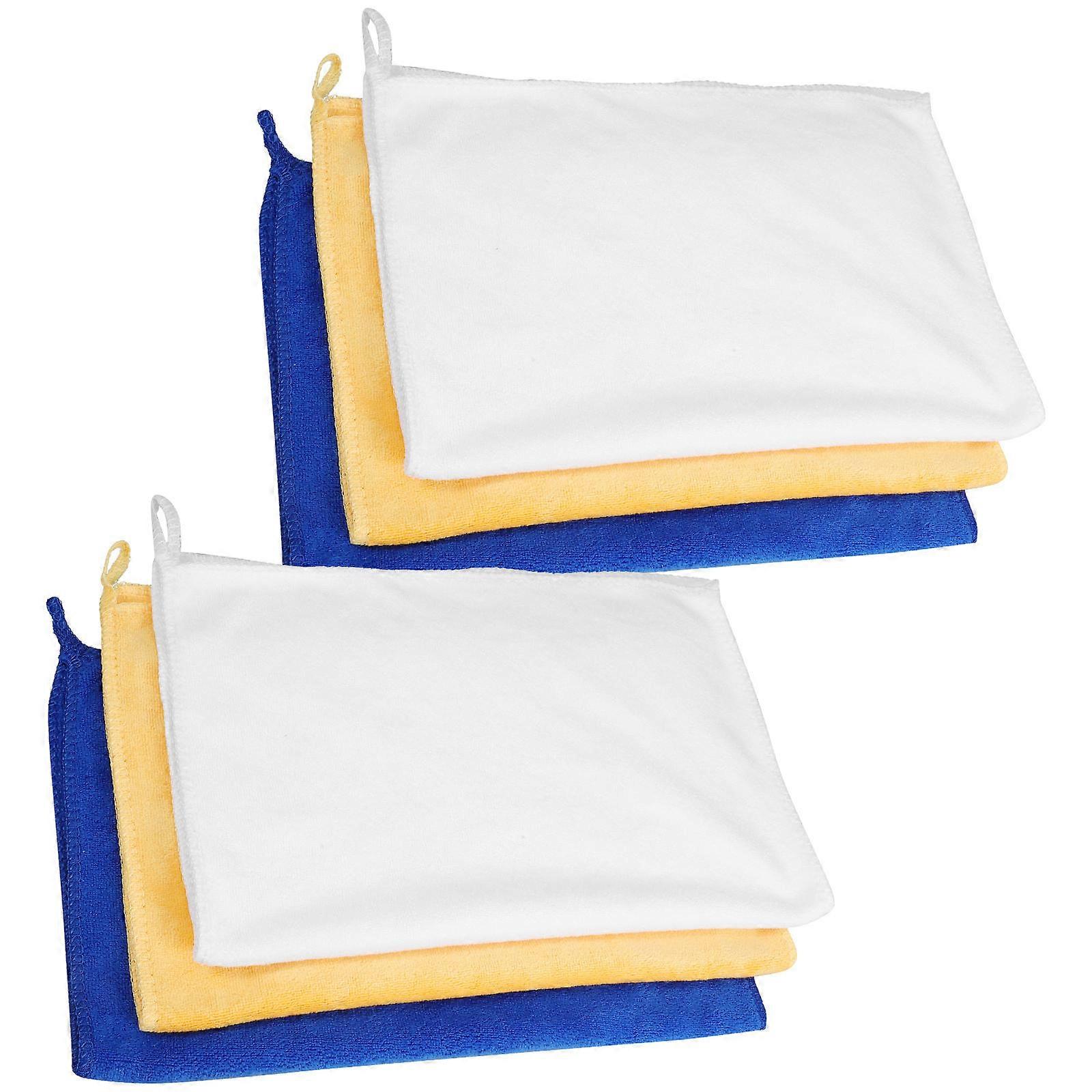 Microfiber Towel Cleaning Rags 24 Pcs Dirt Removal Assorted Color Rectangular Car Household Cleaning