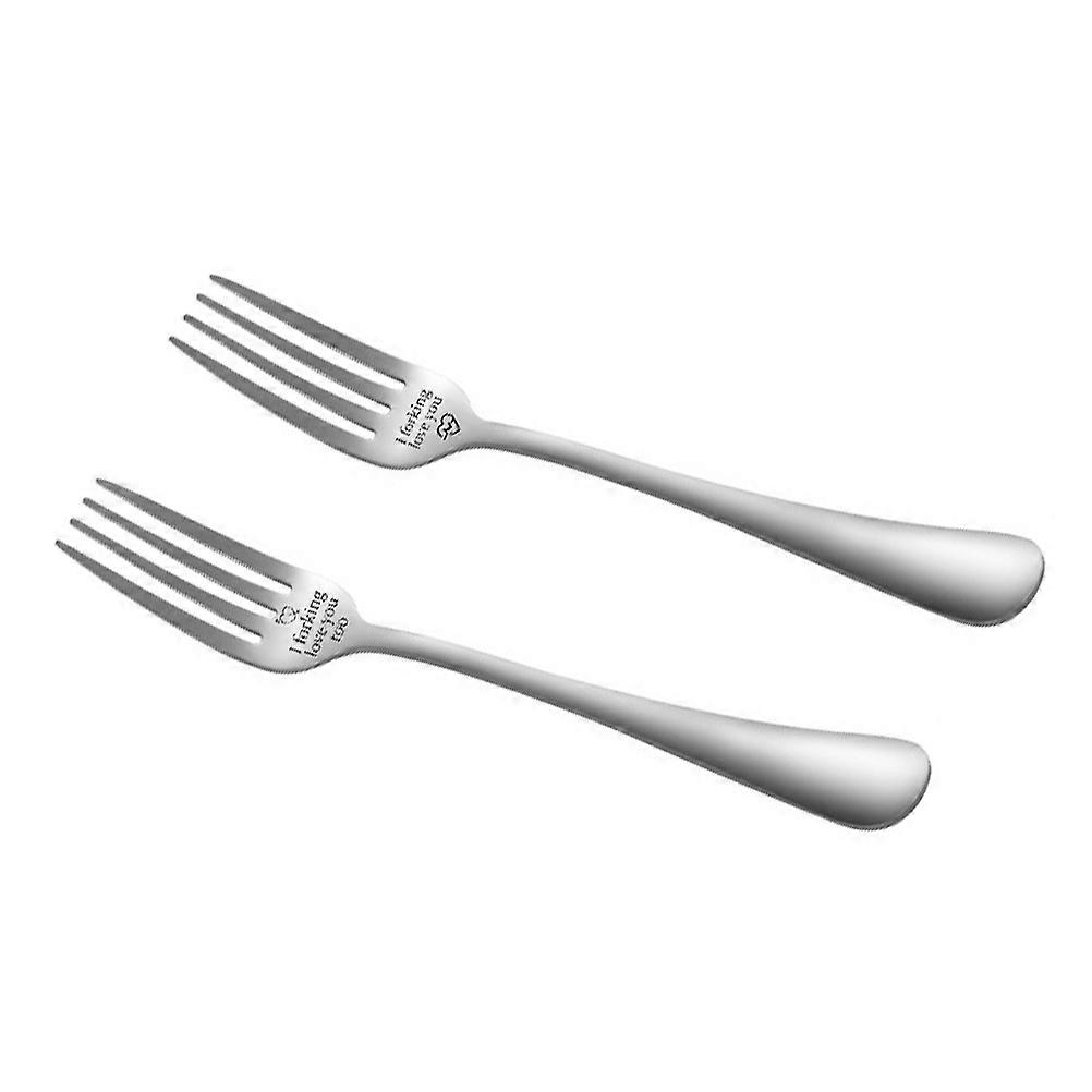 2Pcs Stainless Steel Forks Dessert Forks for Fruits and Snacks in Silver Color for Everyday Meals