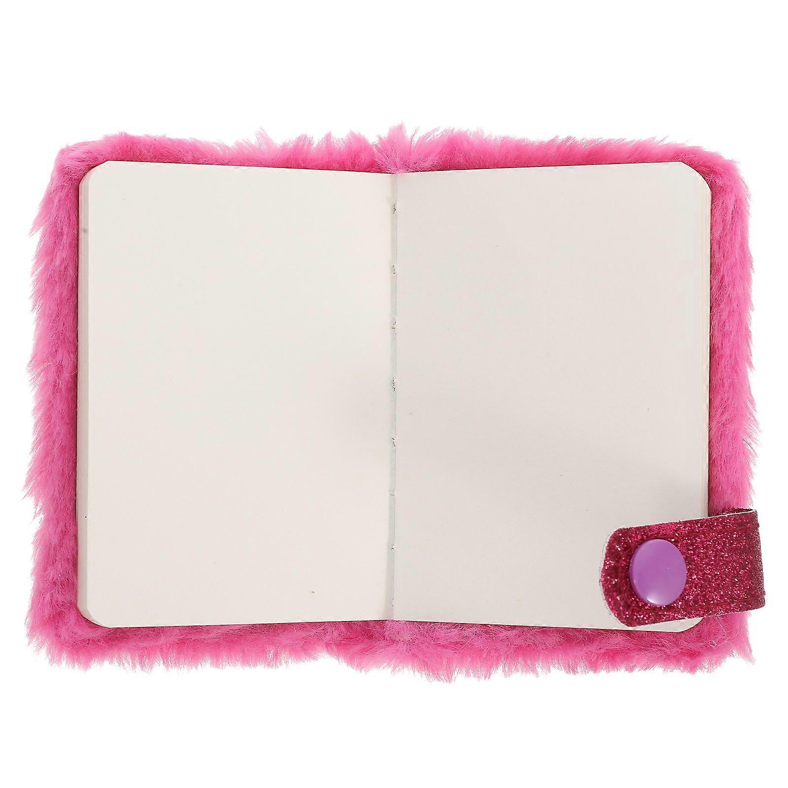 Cute Mini Pocket Notebook 5Pcs Fluffy Scrapbooking Diary Ideal For Students And Teenagers Soft Rosy Design