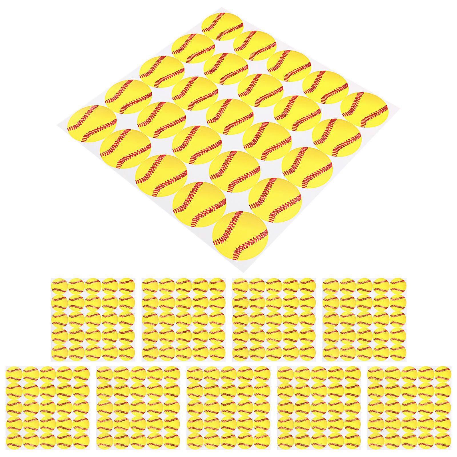 Self Adhesive Labels Yellow Baseball Stickers for Marking 500Pcs