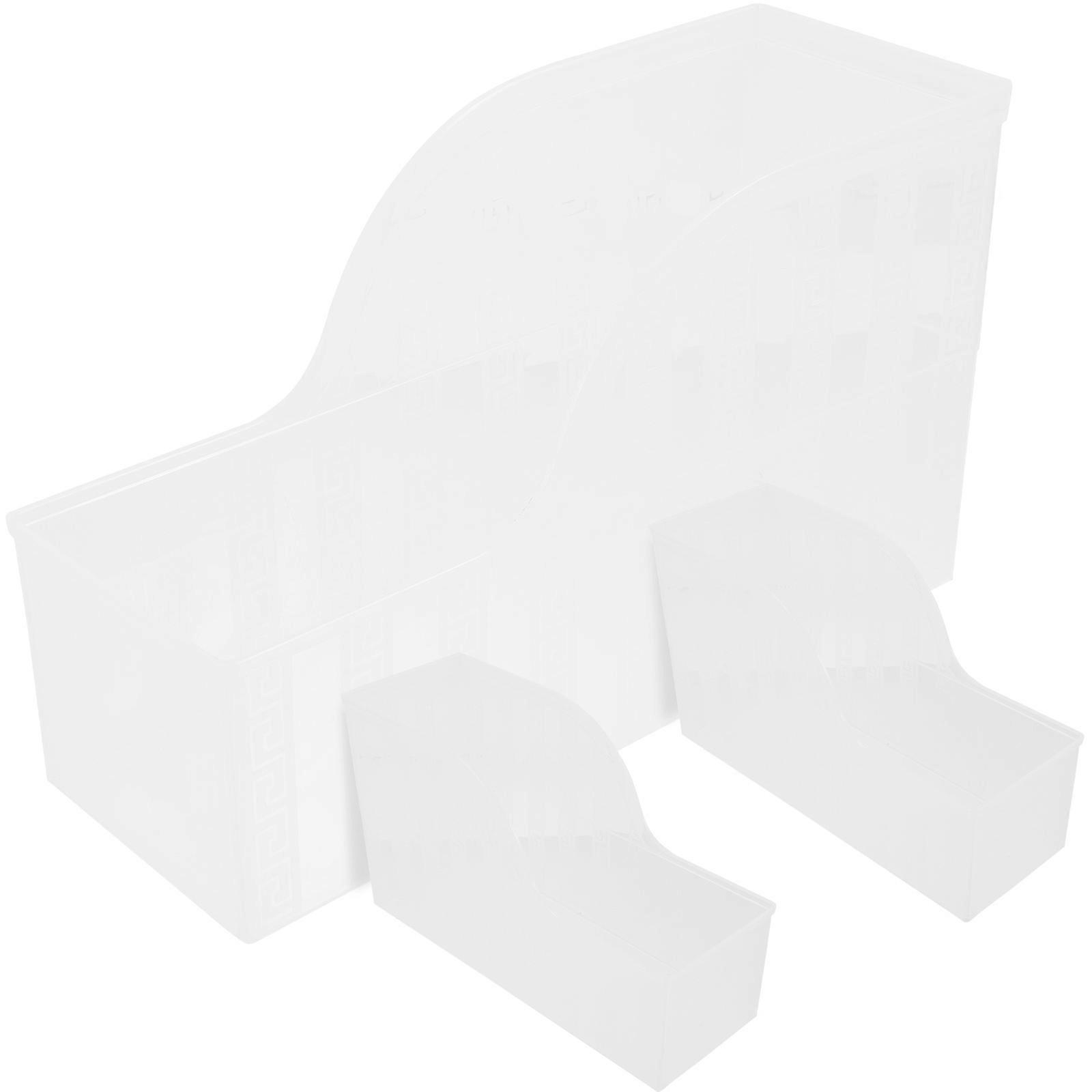 File Organizer Desktop Book Holder for Office Use Transparent Pp Plastic Suitable for Document Organization 3Pcs