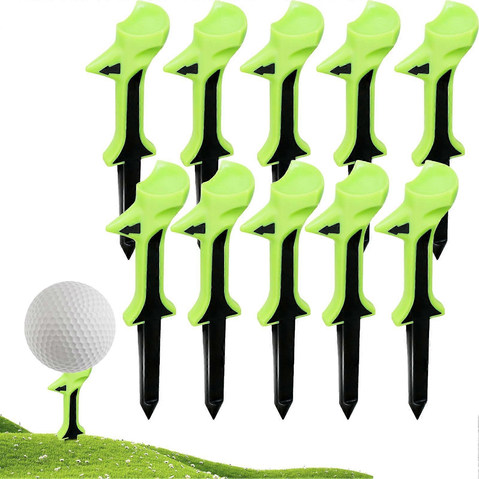 10 Degree Golf Tees 10 Pack, Diagonal Insert, Ball Holder, Recyclable Portable Tee, Tapered Base, Low Friction