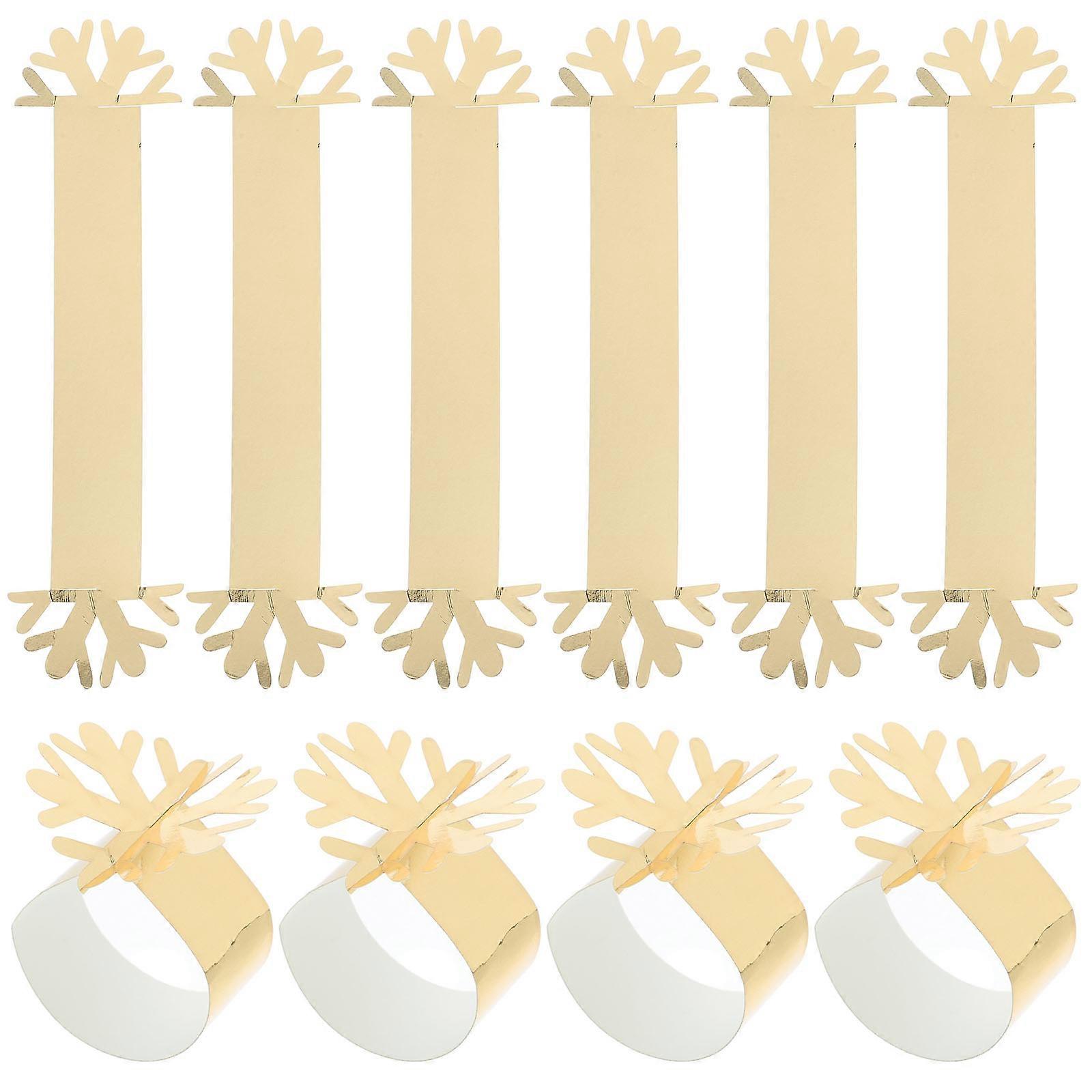 Hollow Snowflake Paper Napkin Buckle for Family Reunion Banquet and Handcraft Projects 50Pcs