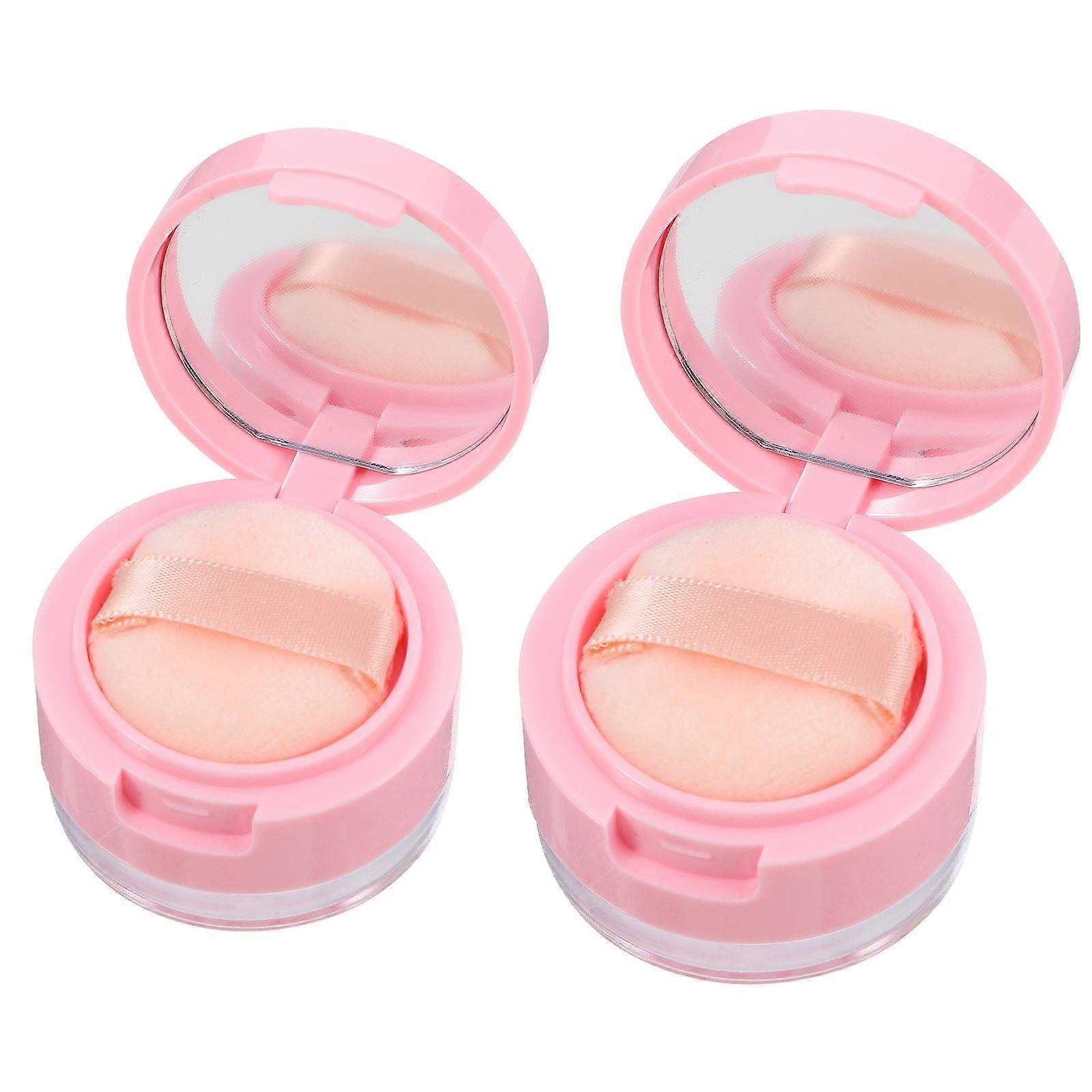 Powder Case Small Clamshell for Makeup Use 4Sets Compact and Portable