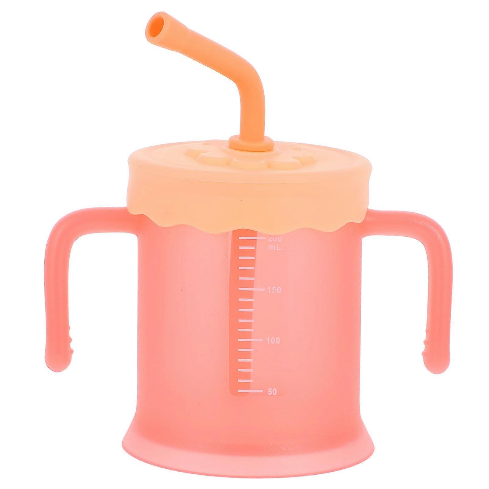 Leak-Proof 3Pcs Toddler Drink Water Cup Ideal For Infants Easy To Clean With Double Handles In Pink Color