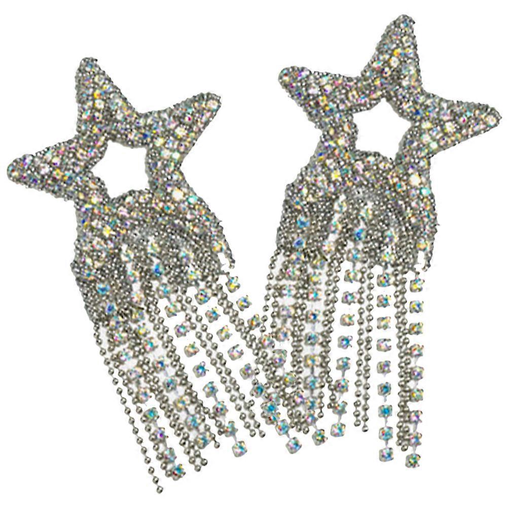 Star Shaped Patch Iron on Rhinestones for Clothes Decoration 6Pcs