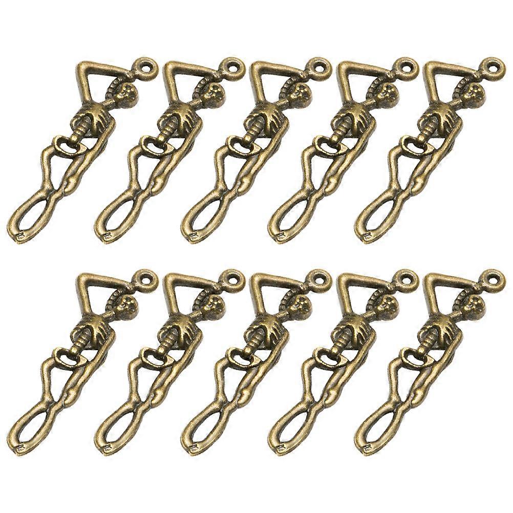 250Pcs Skeleton Model Pendant for Decor Alloy Keychain Hanging Accessories