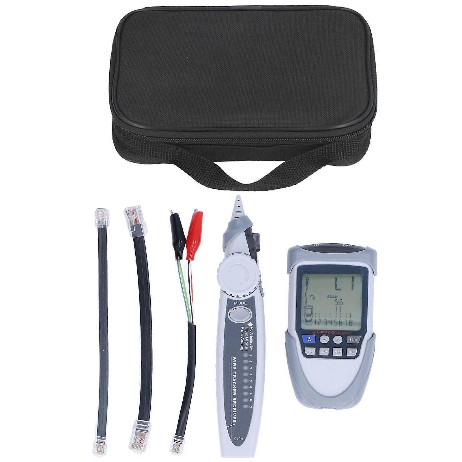 Network Cable Tester LCD Digital Analog Multifunction POE Wire Tracker Line Finder with Bag