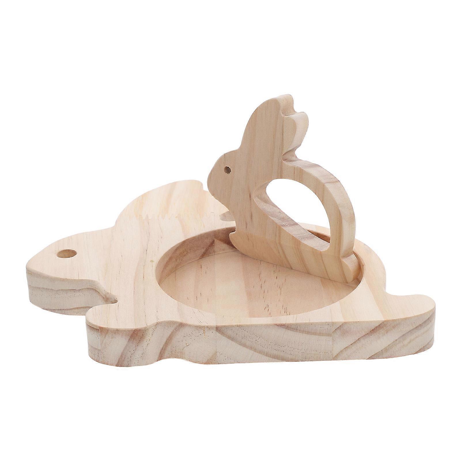 Rabbit Shaped Wood Cutting Board for Kitchen Serving 2Sets Included