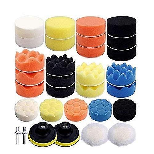 31 PCS 3 Inch Buffing Sponge Pads And Polishing Pads Kit For Car Buffer Polisher Attachment, Foam Pads Auto Detailing