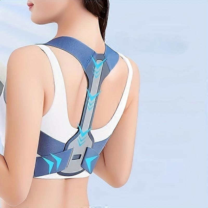 1pc Adjustable Posture Corrector for Men & Women - Invisible Back Support with Removable Straps, EVA Material, Black & Pink