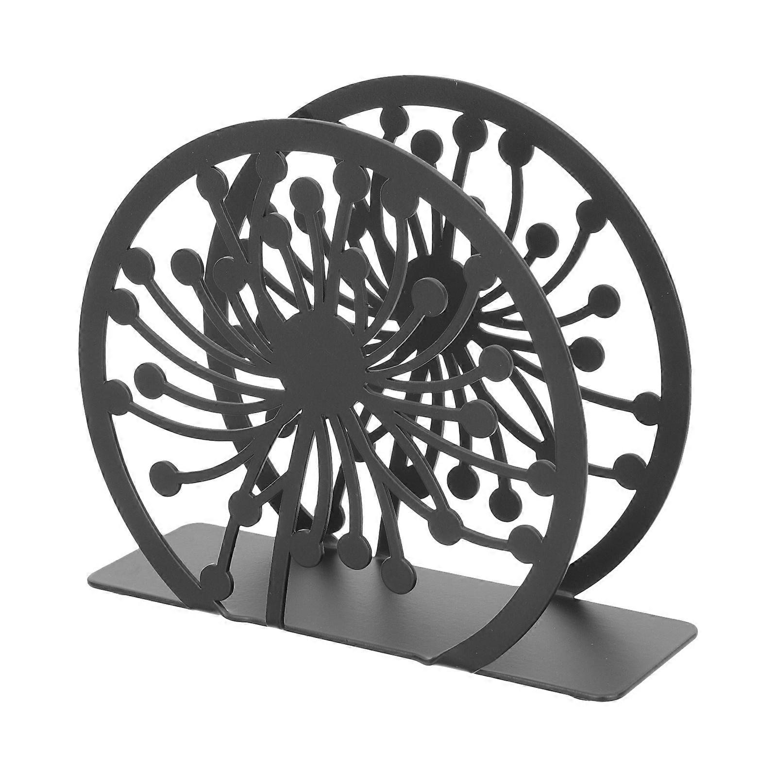 Napkin Storage Rack Creative Iron Tissue Holder for 4Pcs Black