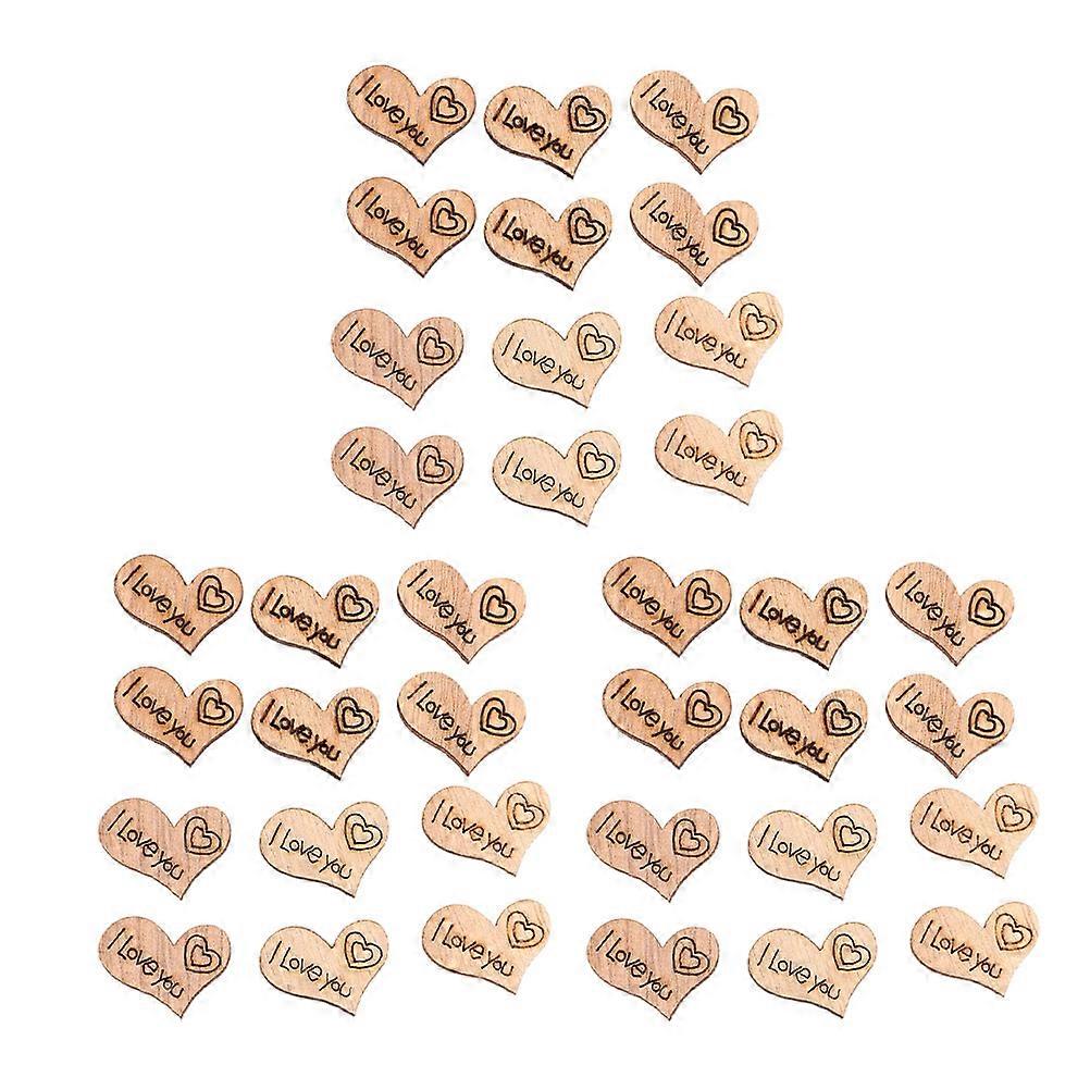 Wood Heart Slices for Crafts Making Accessories 200Pcs Khaki Cutouts