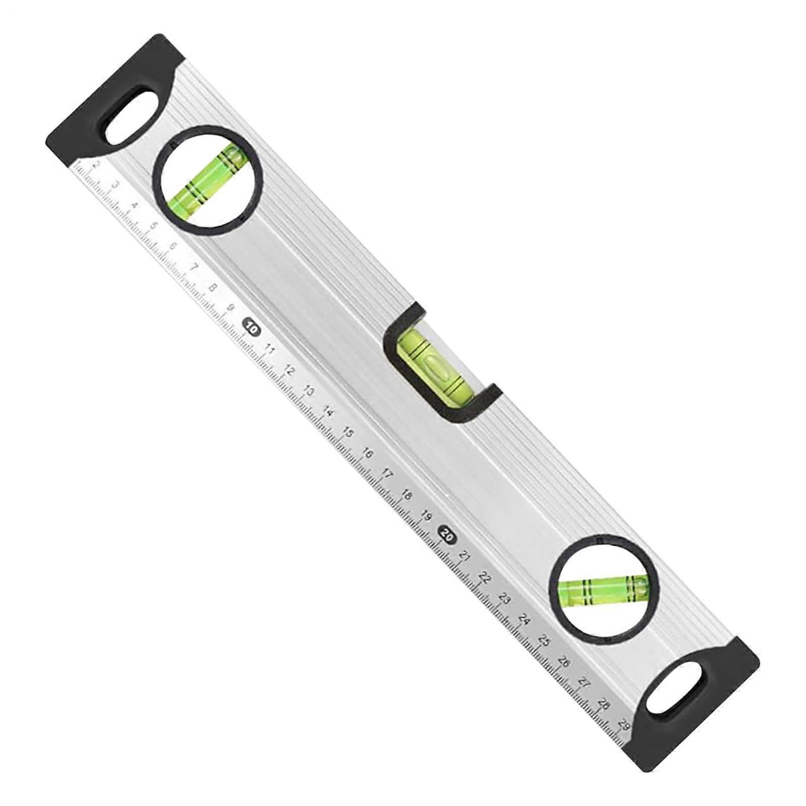Spirit Level 30 Centimeter Aluminum Ruler With 3 Bubbles, Precision Measuring Tool For Shelf Installation And Renovation