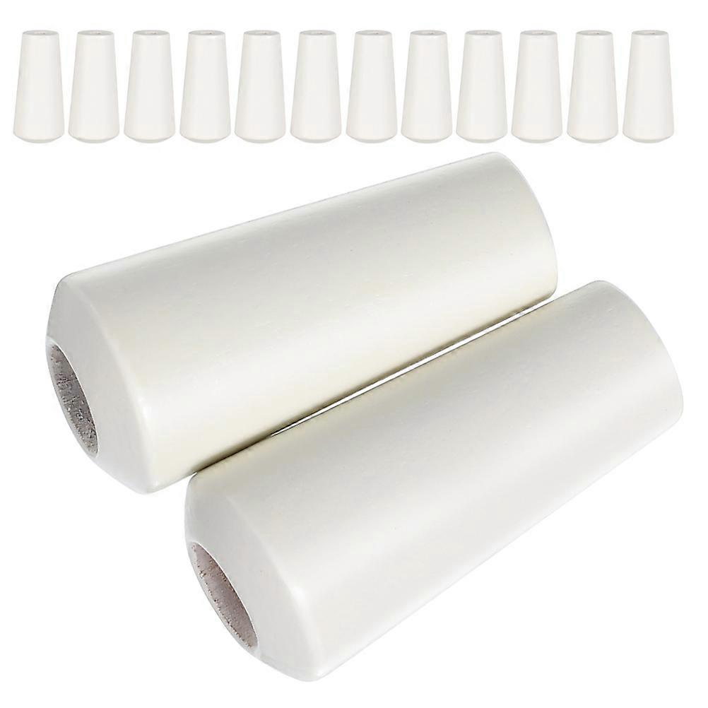 Wood Curtain Pulls for Window Blinds 75Pcs White Wooden Knobs