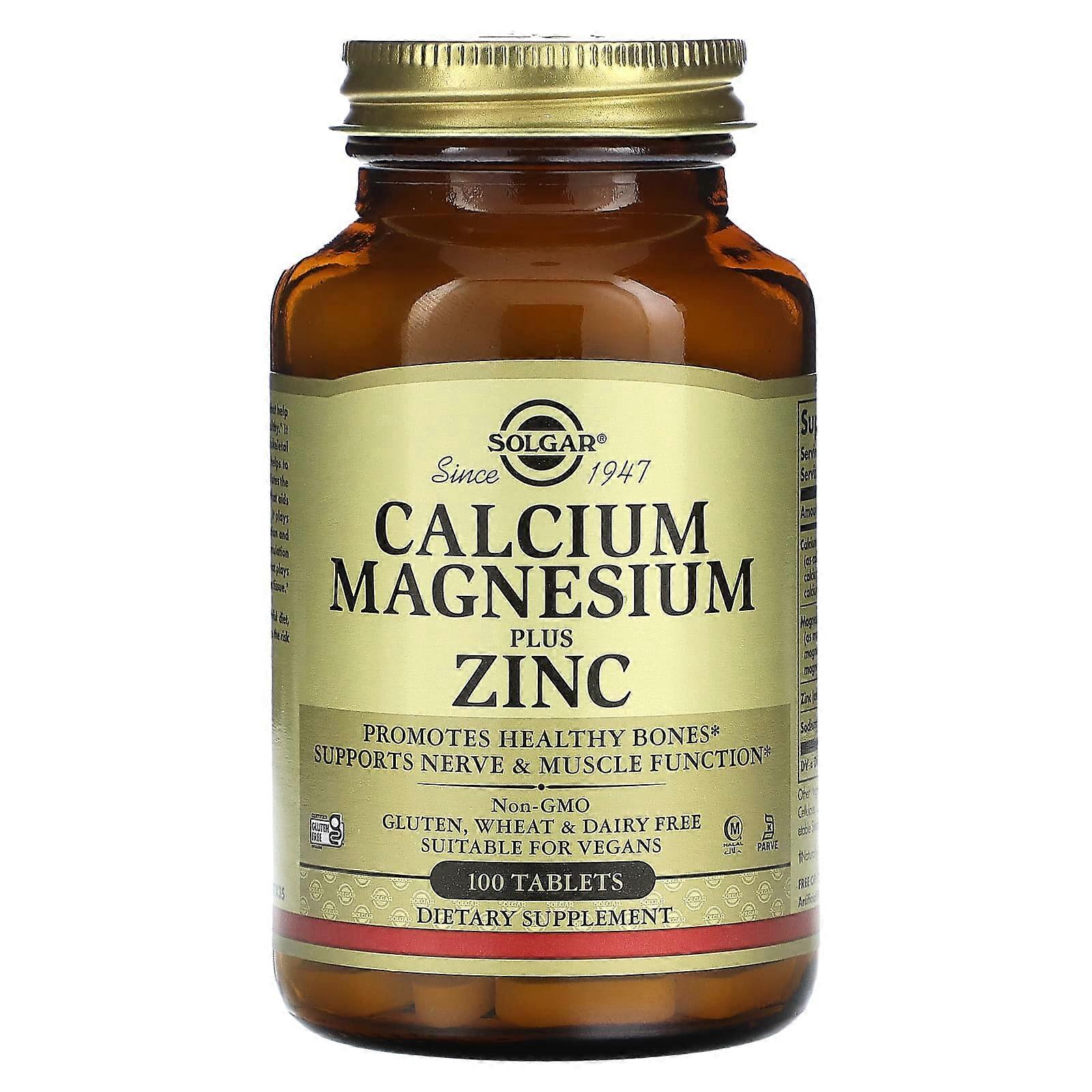Solgar, Calcium Magnesium plus Zinc, 100 Tablets