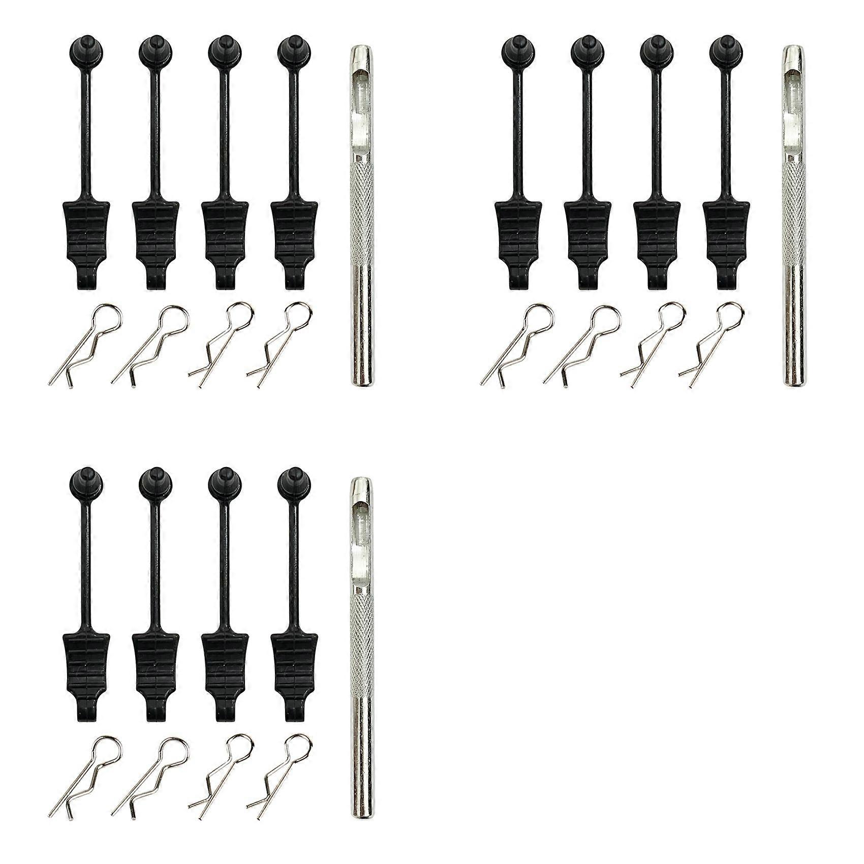 12X Rubber Body Clip Retainer Shell Fixed Buckle Lock with Shell Hole Opener for Wltoys MJX HAIBOXING 1/12 1/14 1/16