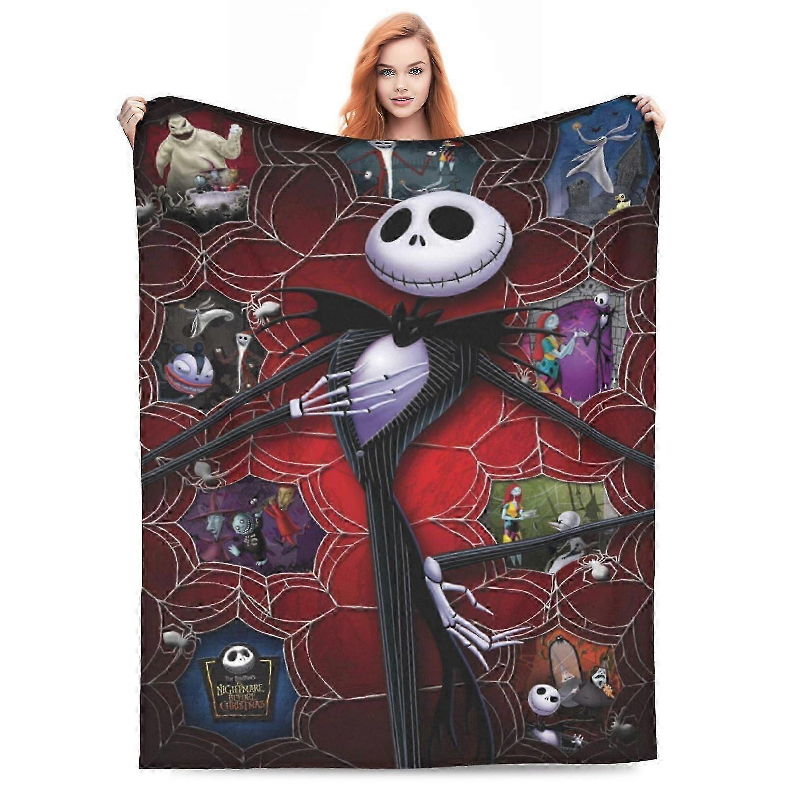 Nightmare Before Christmas Fleece Blanket Super Soft Cozy Throw Blanket Fuzzy Comfy Flannel Blanket Warm Plush Blankets -DS9581 25-26