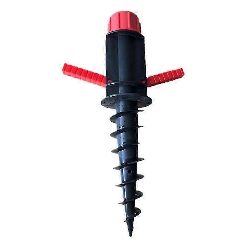 black Base, Parasol holder, Screw support, Ground socket, Camping, Beach, red