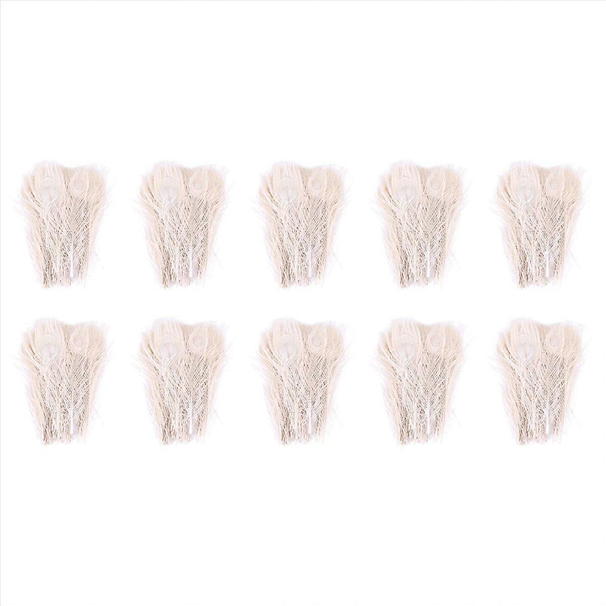 50 PCS/White Feathers in the Eye, 10 to 12 Inches Decoration