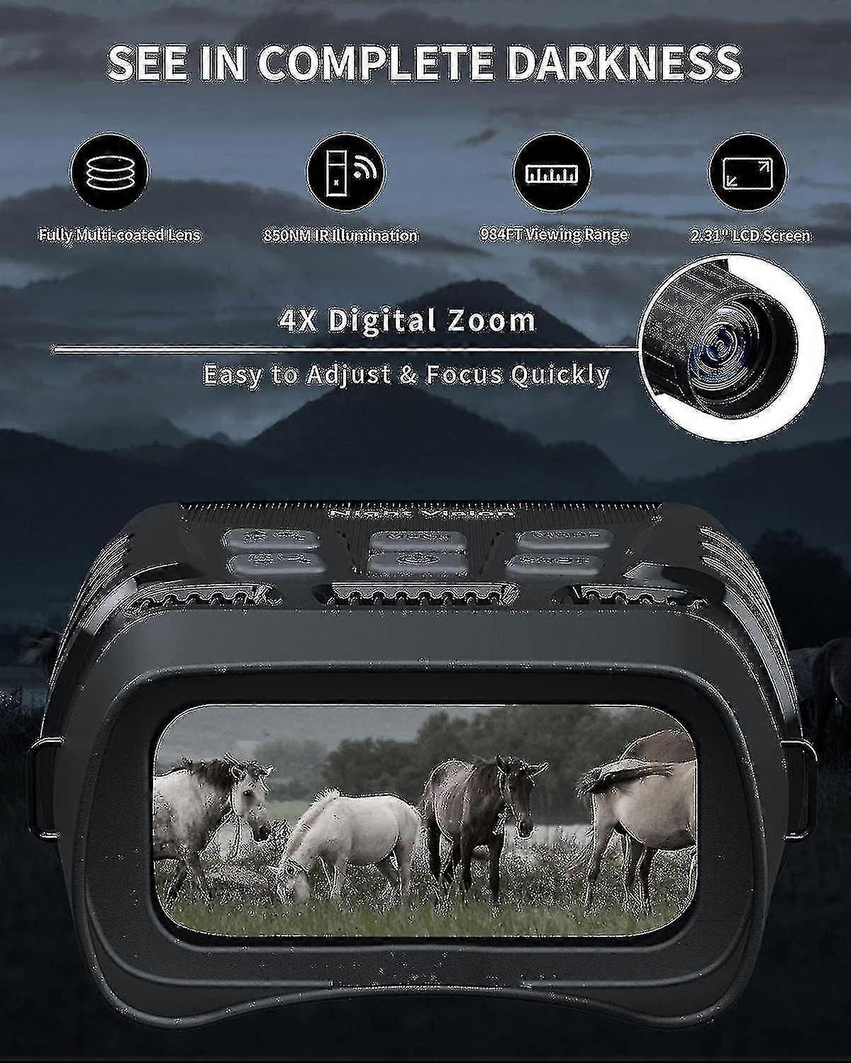 Night Vision Binoculars With Lcd Screen, Infrared (ir) Digital Night Vision Scope Camera