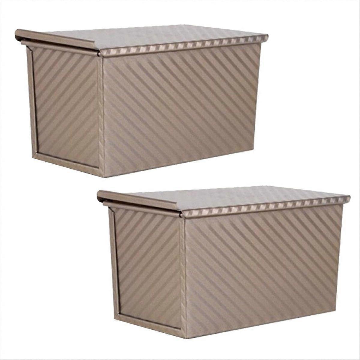 蓋付きノンスティックローフパン2個パック、カーボンスチールベーキングパン