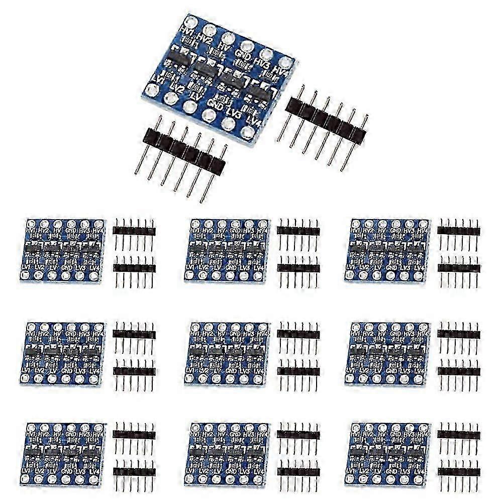 10Pcs 4 Channel IIC I2C Logic Level Converter Bi-Directional Module 3.3V to 5V Shifter for (Pack of