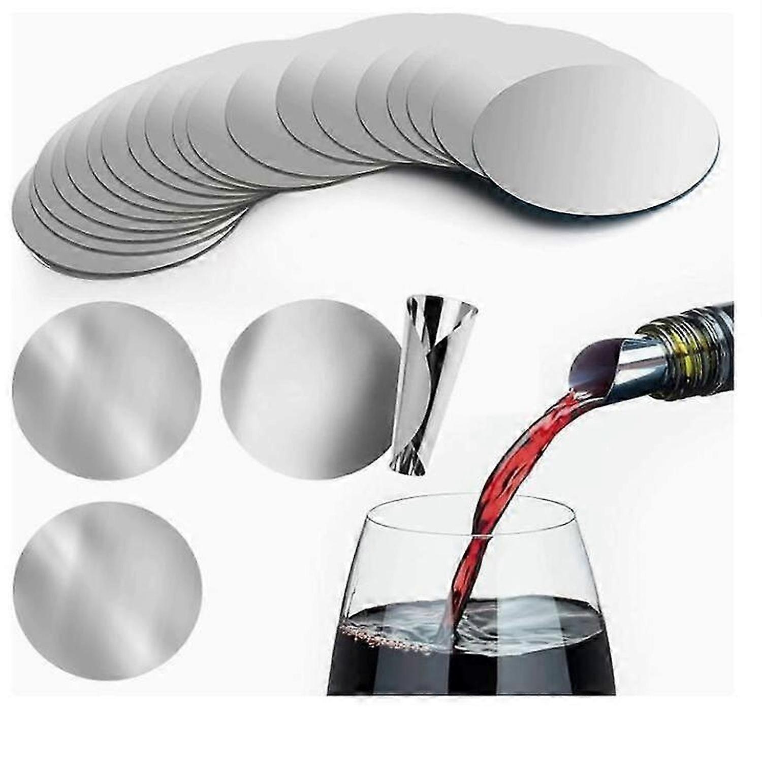 300 قطعة من أقراص صب النبيذ الفضية مقاس 3 بوصات، مقاومة للتنقيط، تمنع التنقيط، فوهة صب، صب النبيذ الرقيق