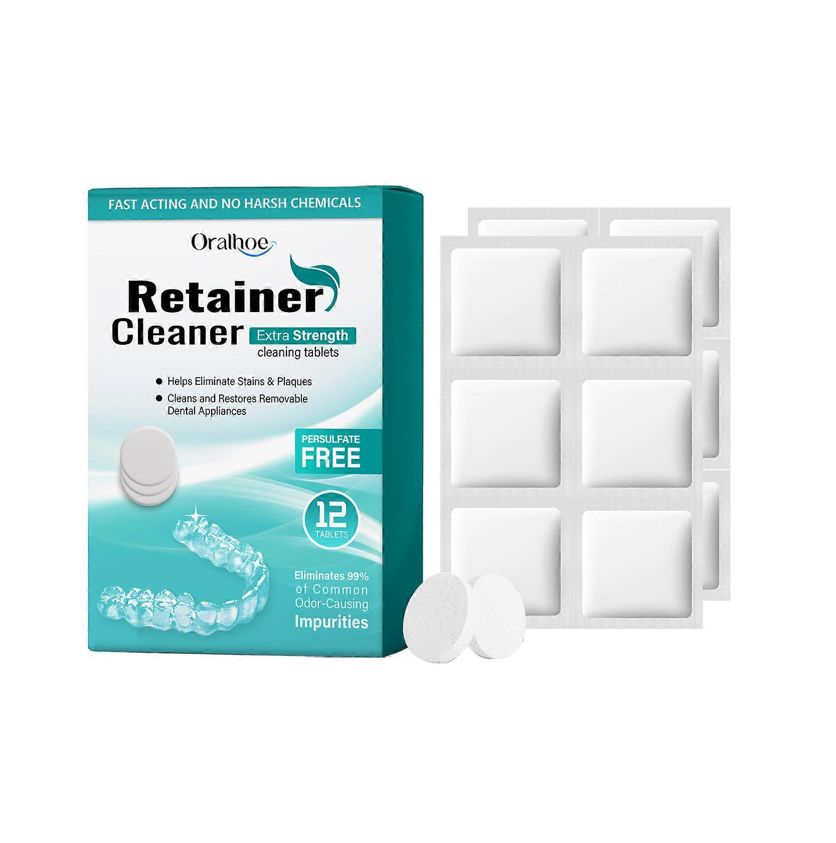 Dentures Retainer Cleaning Plate Contains Mint Extract