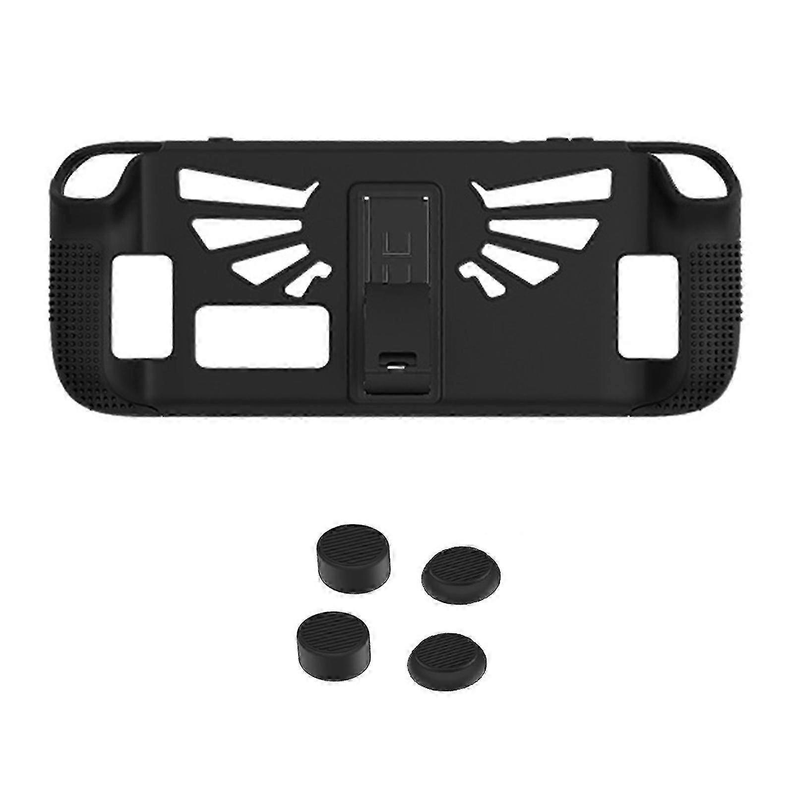 1 Set Game Console Case Stand Design Comfortable Grip Anti-drop TPU Hard Cover Game Console Protector for Steam Deck V