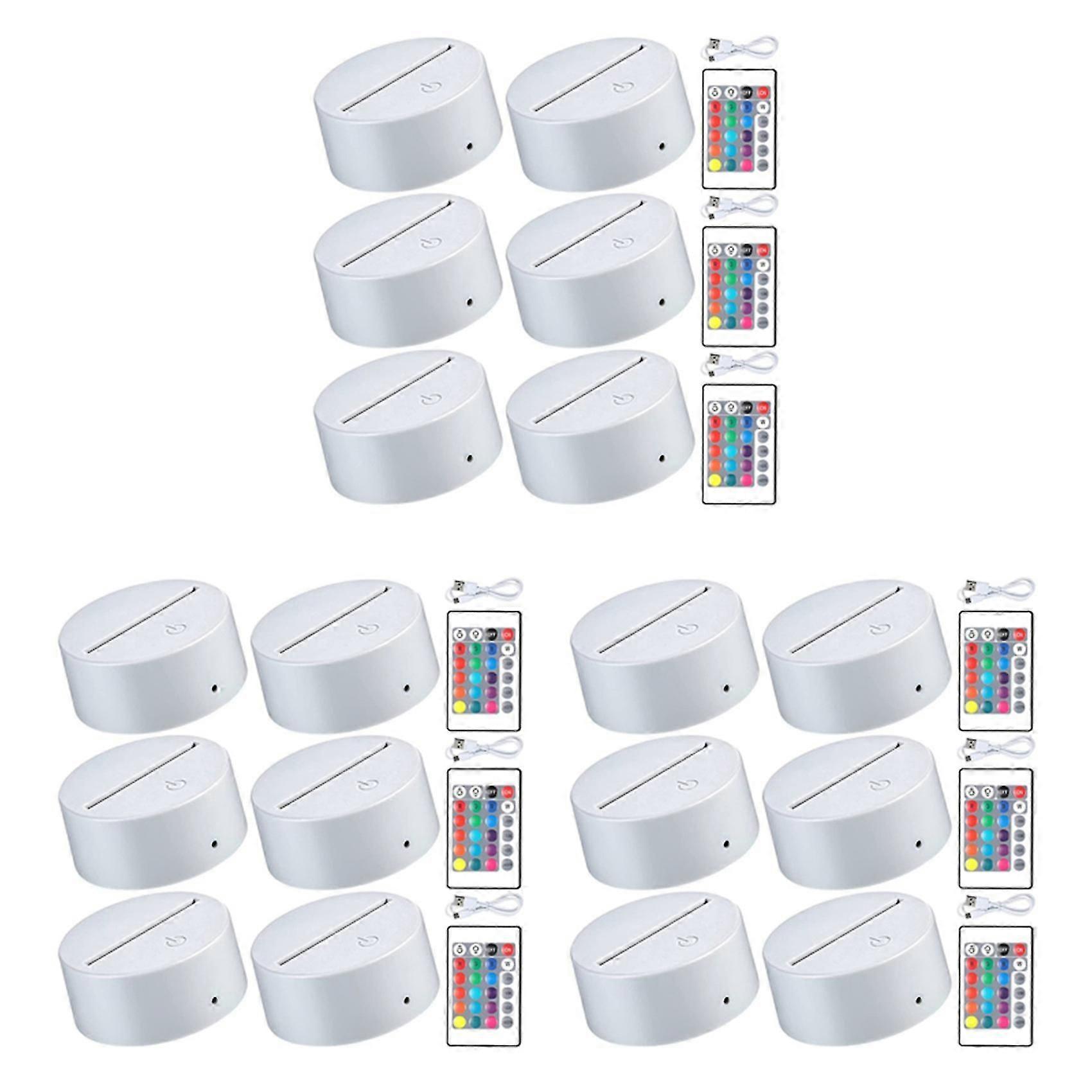 18 Pieces 3d Night Led Light Lamp Base 16 Colors Base, Decorative Light Lamp Base For Acrylic And R