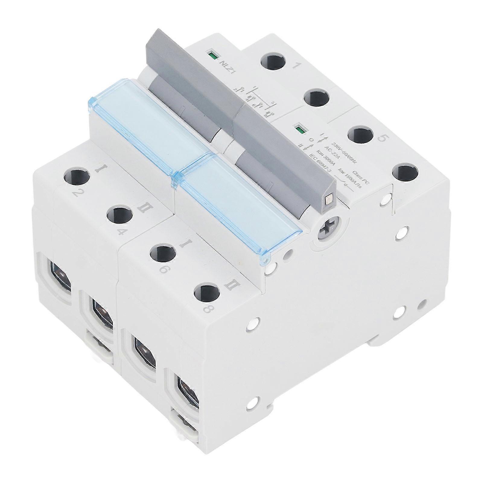 Dual Power Manual Transfer Switch 230VAC 2 Poles DIN Rail Mounting Single Side Interlock Power Transfer Switch 100A