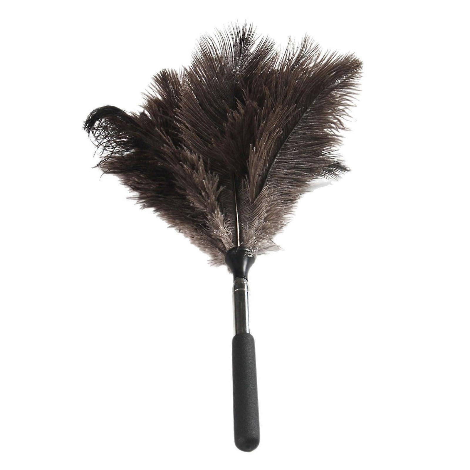 Adjustable AntiStatic Natural Feathered Dusters MultiSurfaces Home Office Car Dusting Feathered Dusting Wand Short Handle