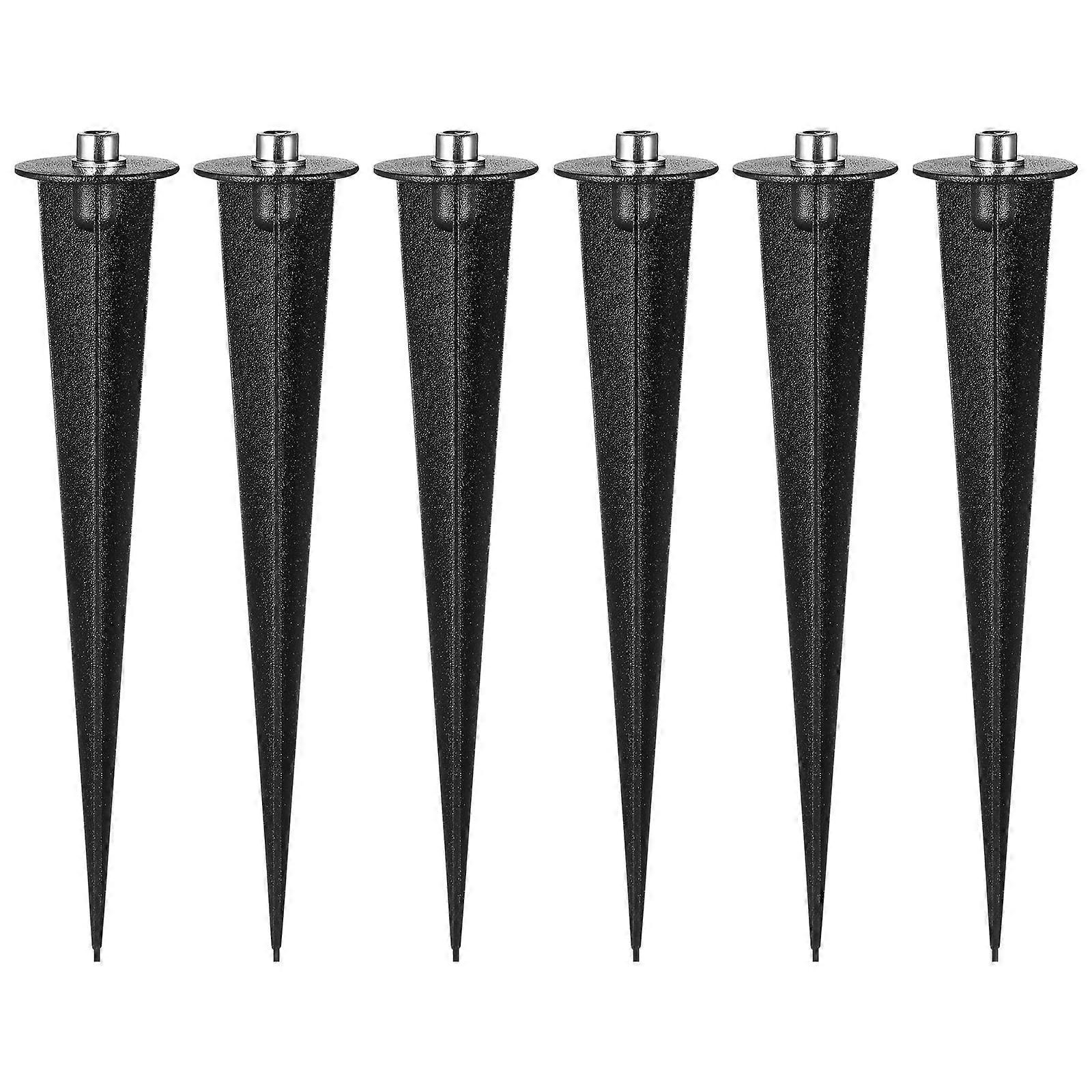6pcs Plastic Solar Light Stakes Path Light Replacement Threaded Spike Flood Light Stakes