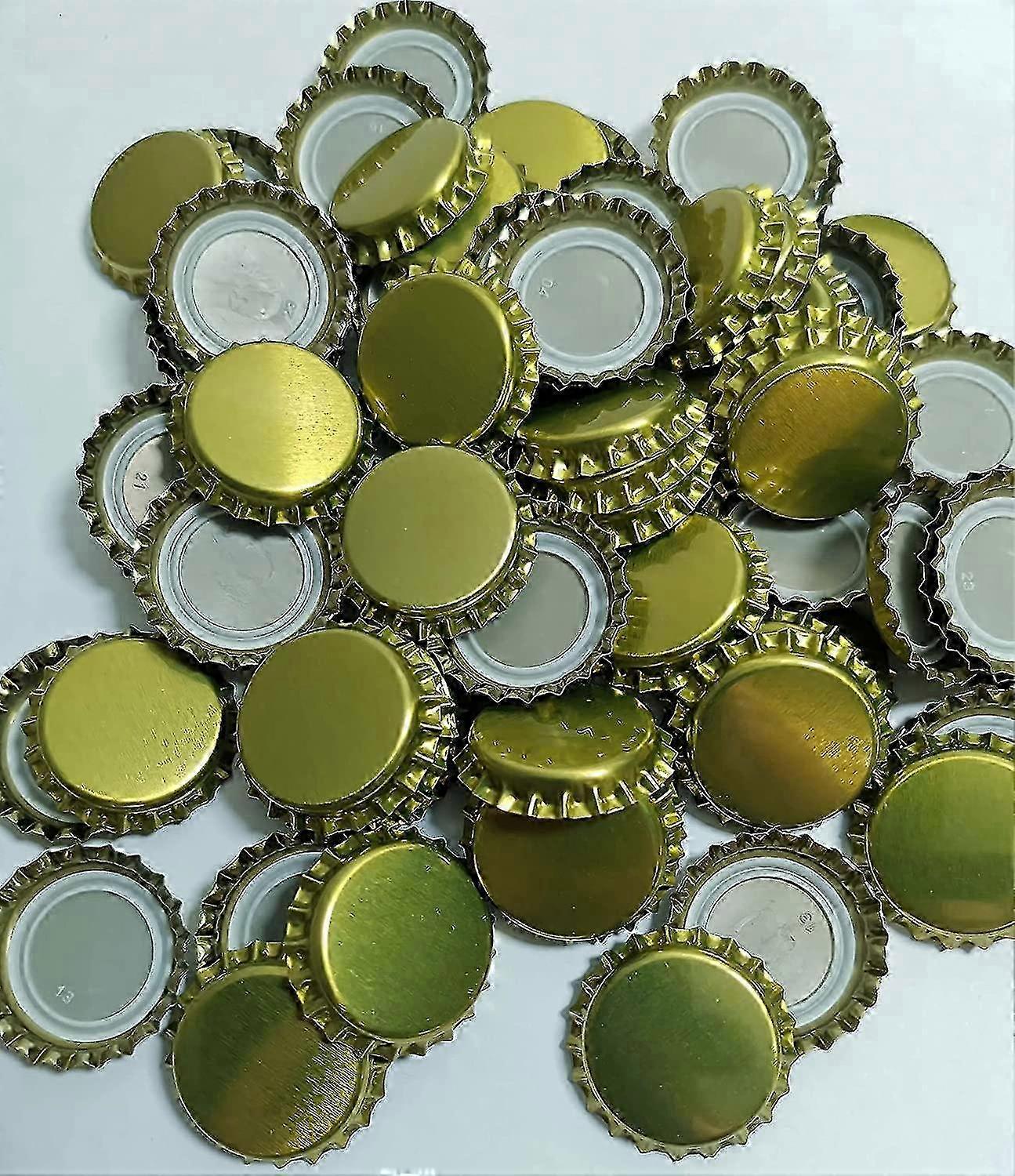 100PCS Gold Crown Caps for Beer Brewing Packaging