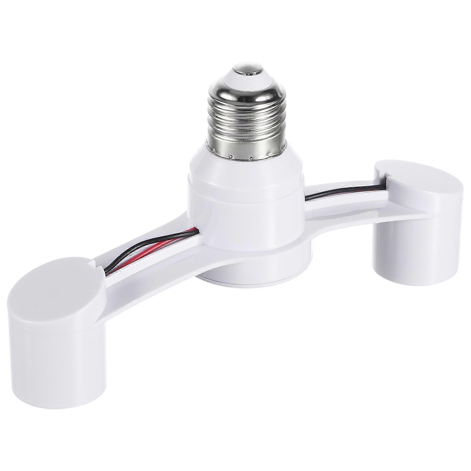 3 Pieces Convert Lamp Head Light Bulb Socket Splitter Converter White Pbt
