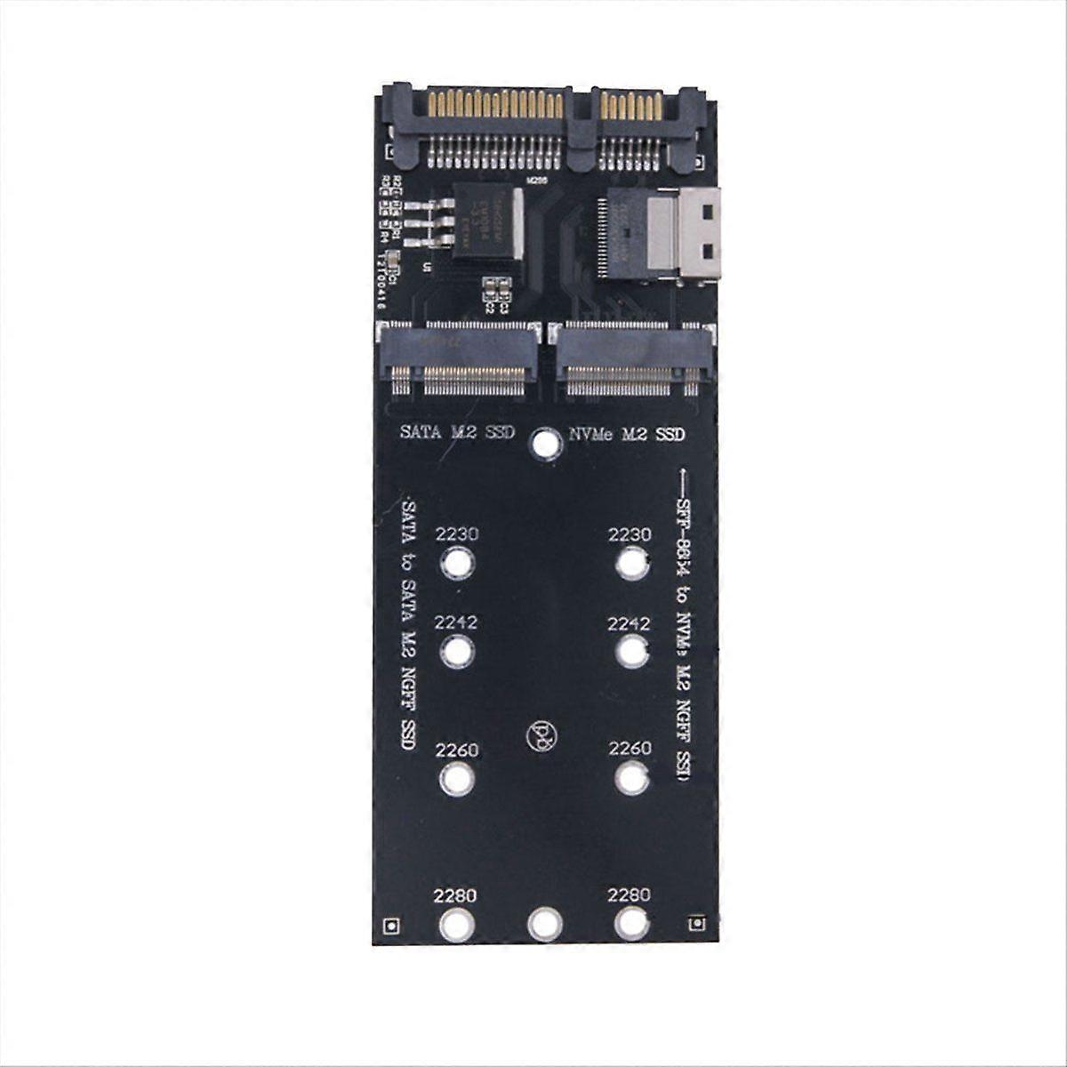 M.2 to Adapter SFF-8654 to M2 NVME SSD Converter 22Pin to M2 Expansion Card 2 in 1 Combo Adapter fo