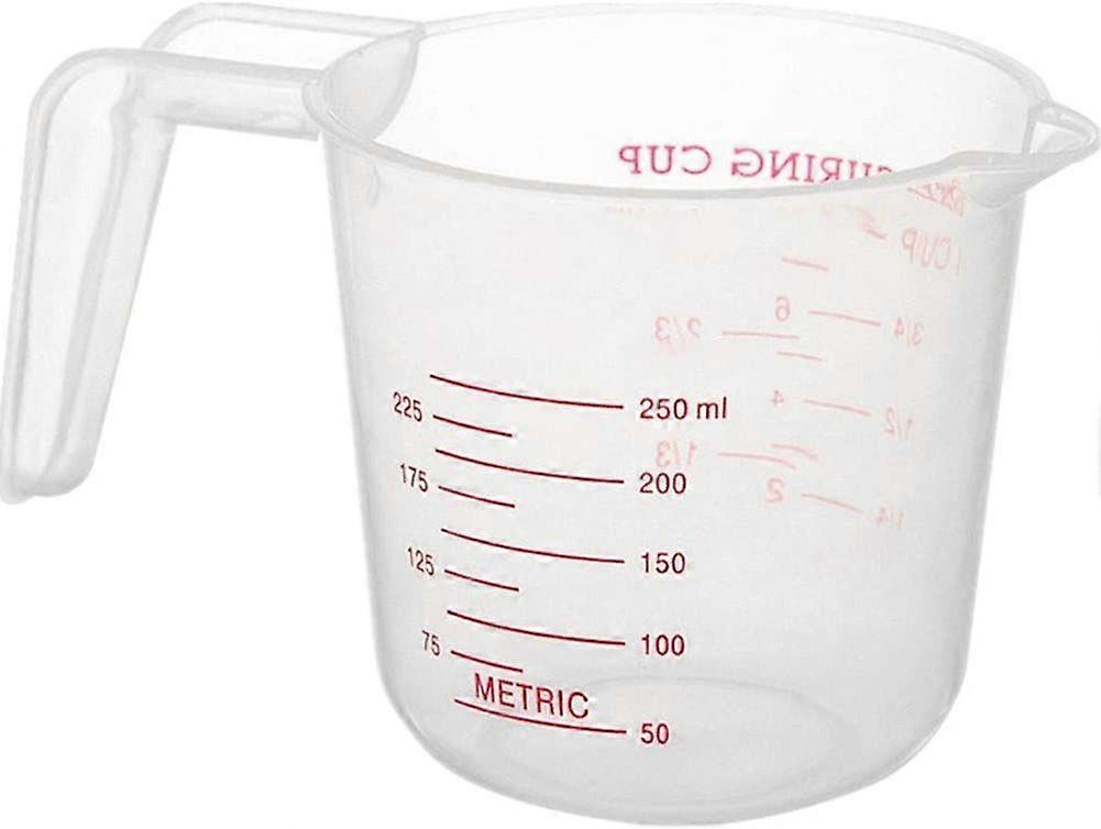 Measuring Cup, with Scale & Handle 250ml Plastic Measuring Jugs Transparent Nesting Stackable Container for Liquids Dry Solid1pc