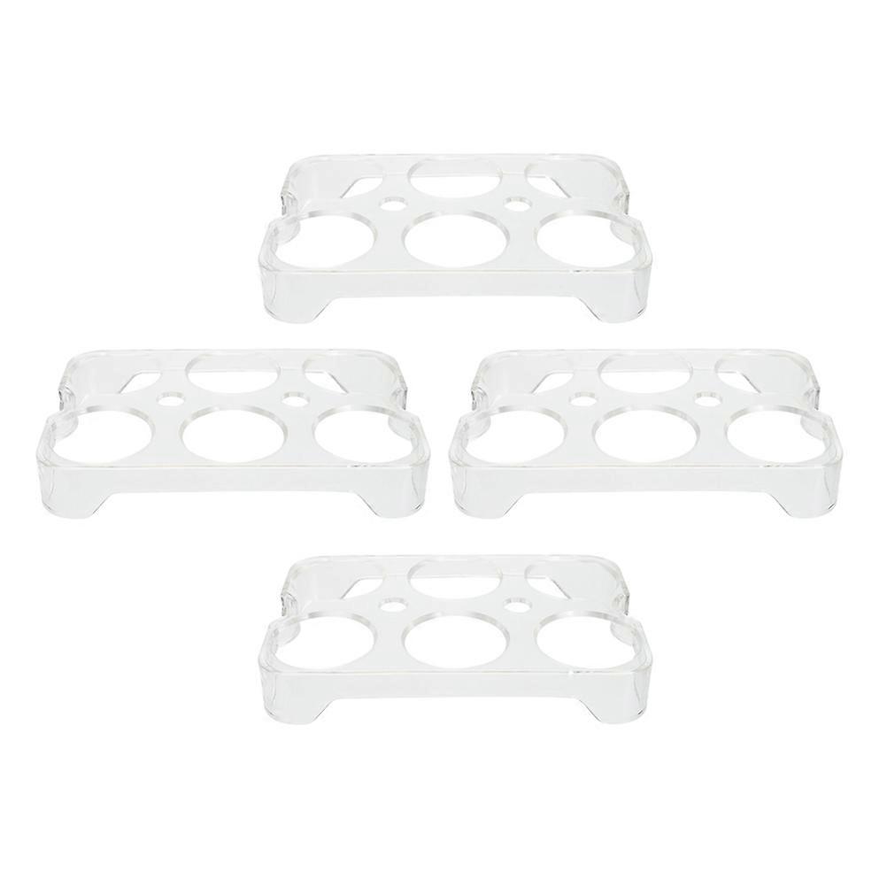 Egg Holder for Refrigerator 4Pcs Plastic Egg Storage Stackable Tray