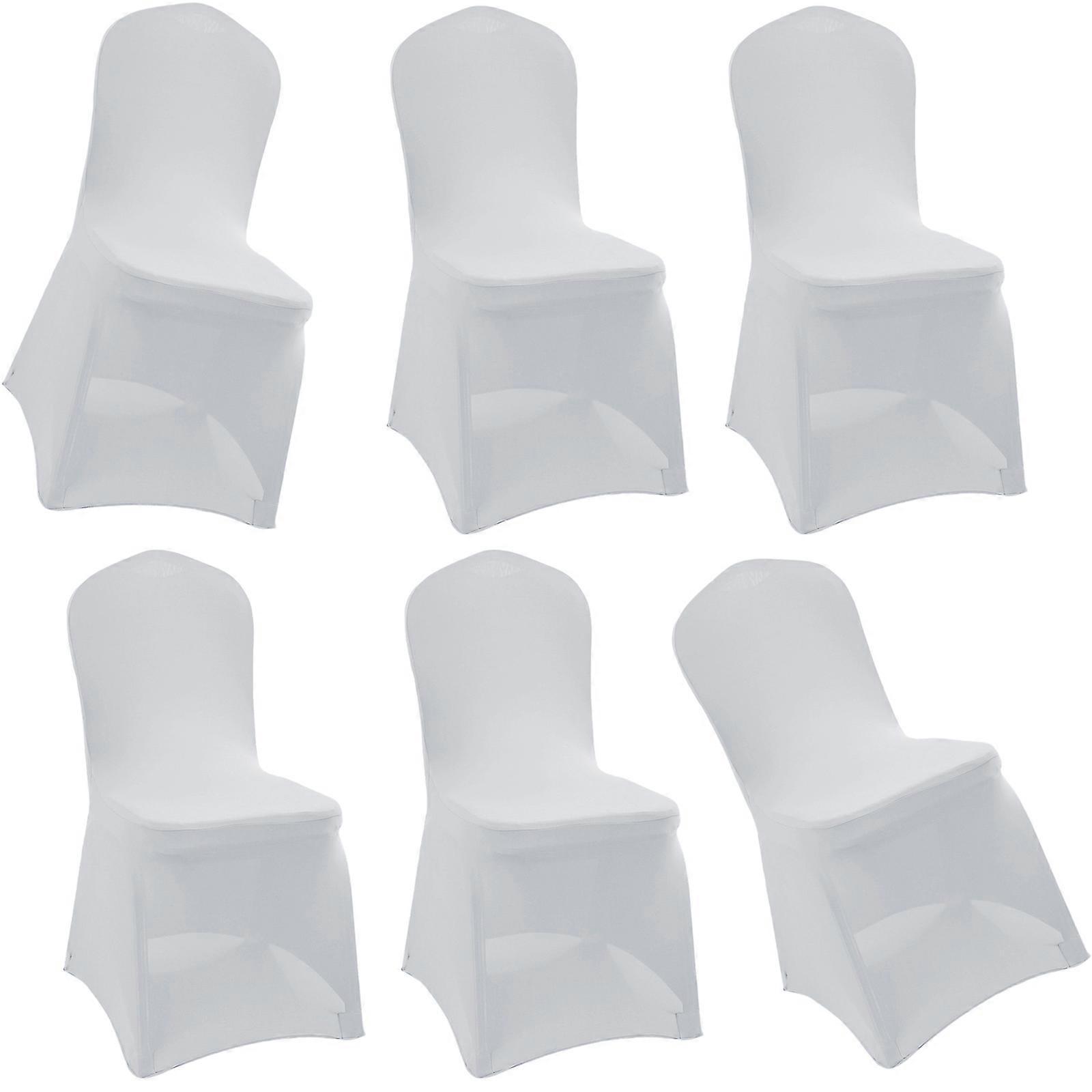 Soft Polyester Chair Cover Elastics for Home Office Sturdy Machine Washable In Solid Color  White