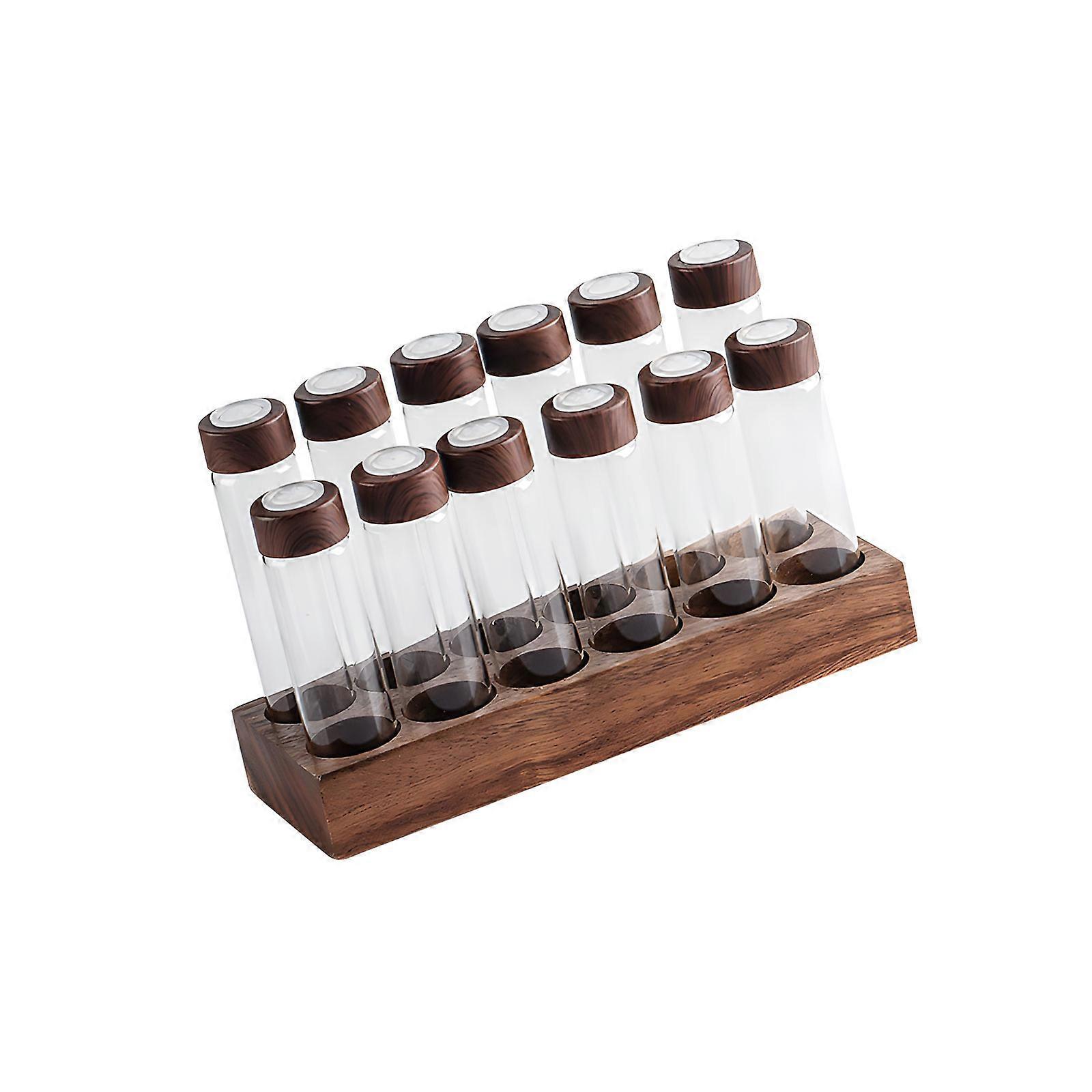 Intelligent Coffee Storage Jar Feature Durable Wood Base Coffee Accessories Set For Home Use Multicolor