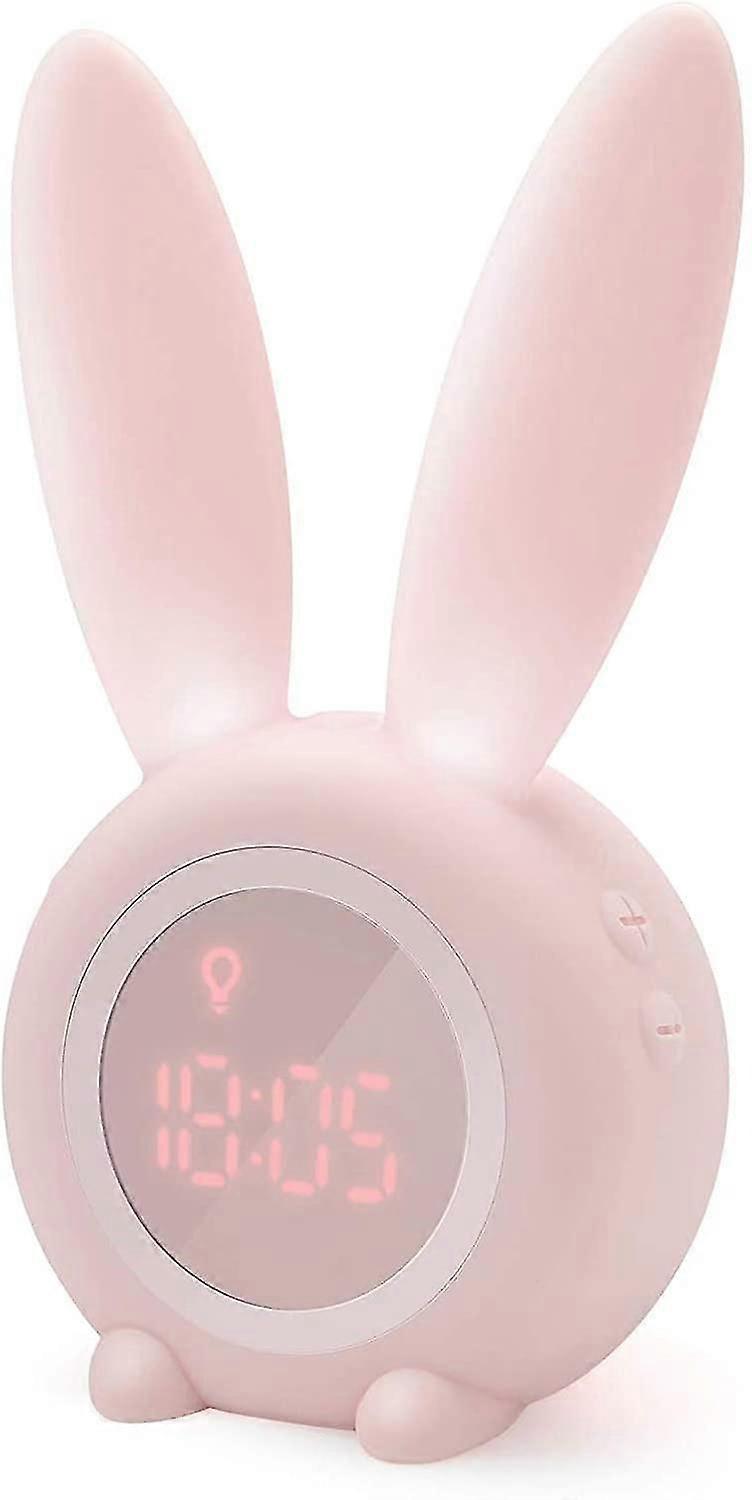 Cute Rabbit-shaped Induction Morning Alarm Clock, Automatic Time/date/temperature Display, Green