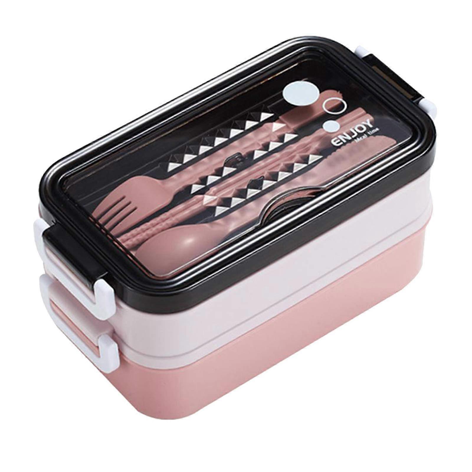 Bento Box Lunch Box With Soup Bowl Includes Utensils Food Storage Pink