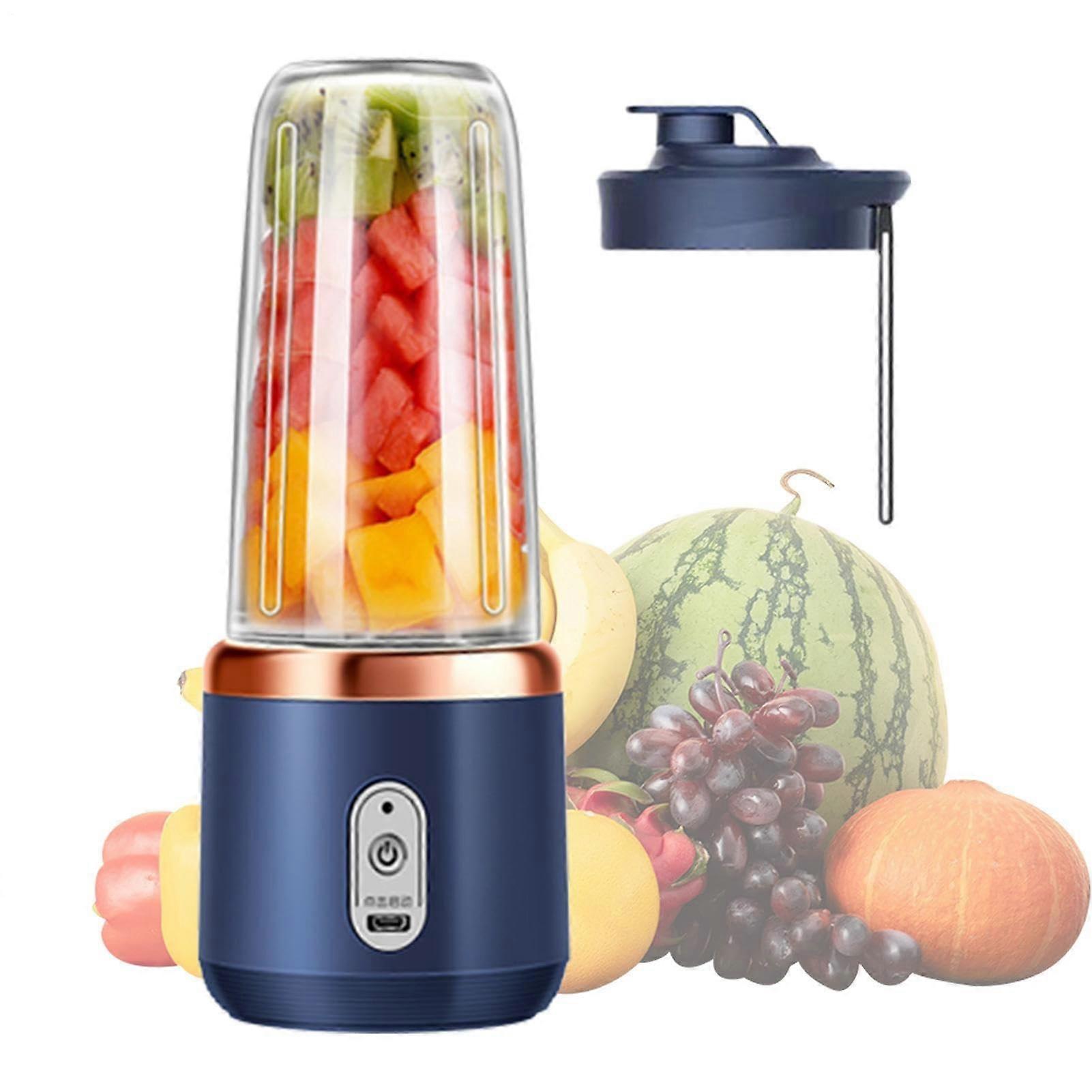 Portable Blender 400ml  Smoothie Maker with USB Rechargeable Juicer for Travel Gym Camping Beach Blue