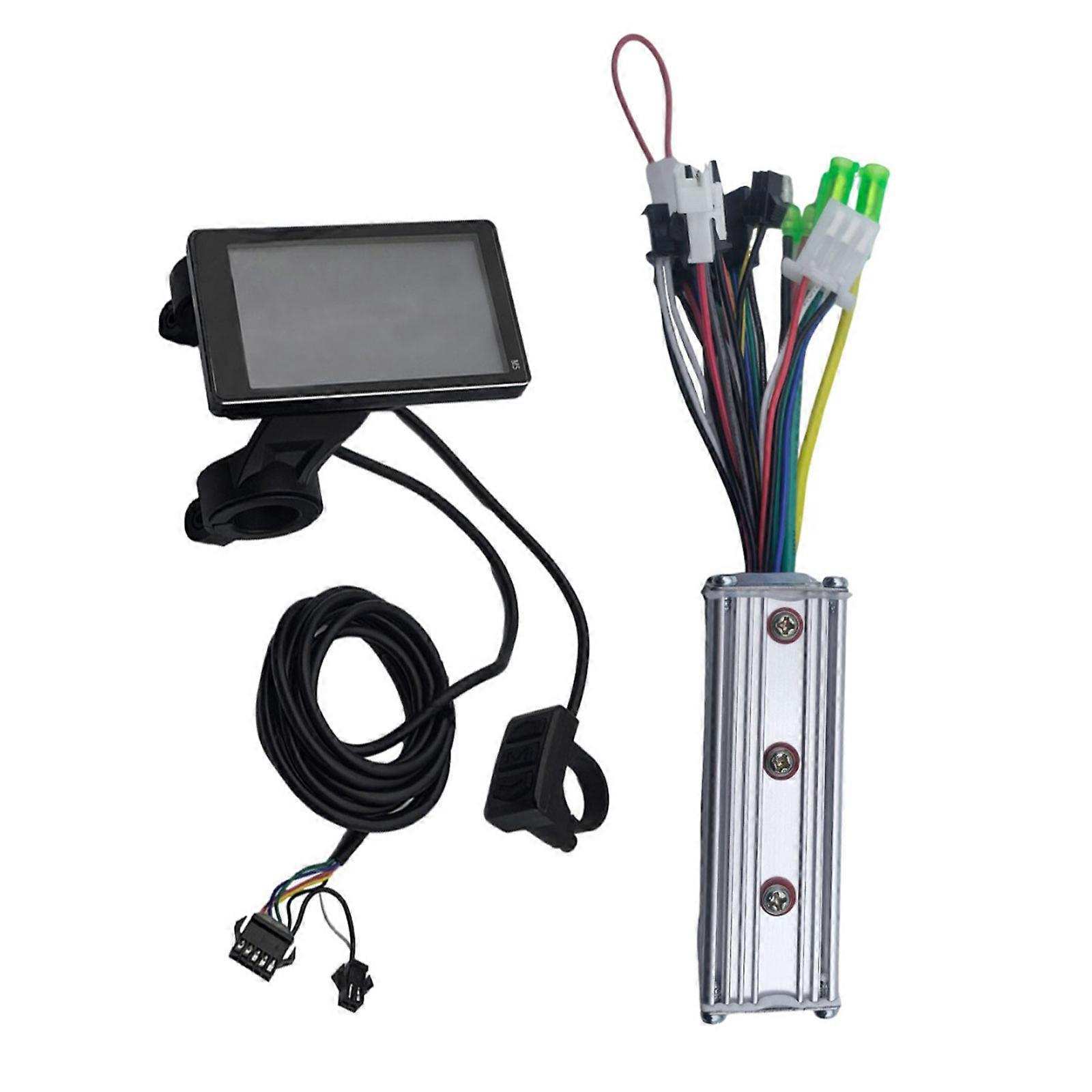 Smarted LCD Display Controller Scooters Durability Waterproofed Speedometers Controller for Electric Bicycles Multicolor